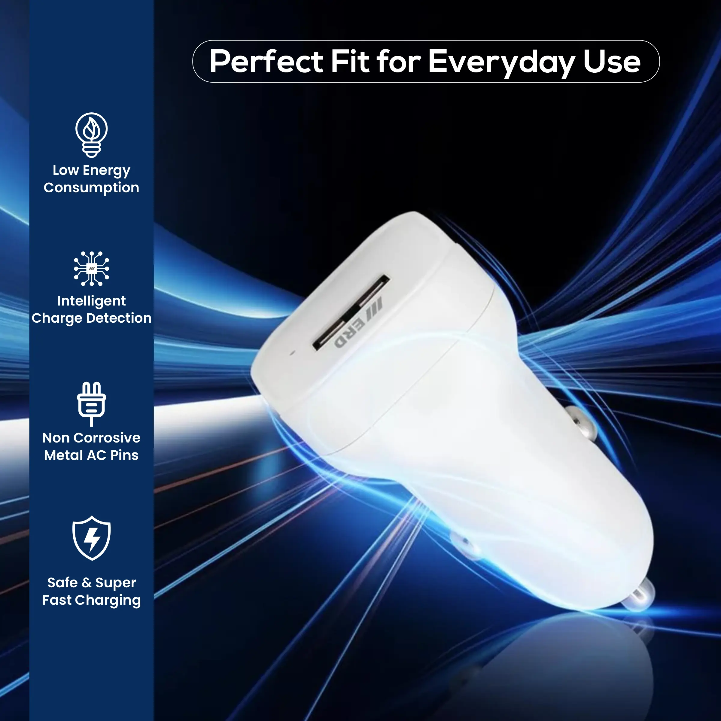 ERD CC-122 USB-A Car Mobile Charger With USB-C Data Cable, 25W - Image 7