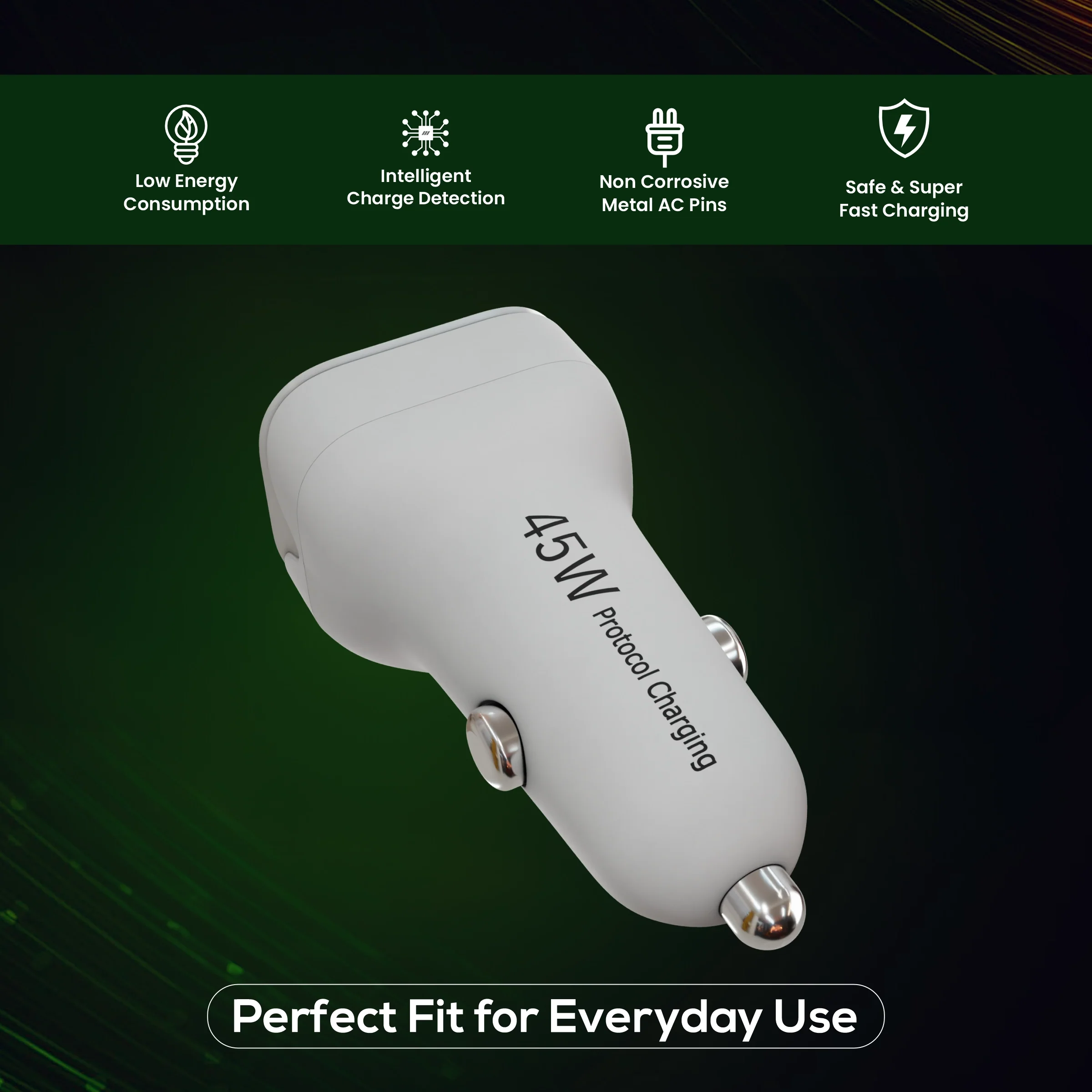 ERD CC-145 USB-A/C Car Mobile Charger, 45W - Image 8