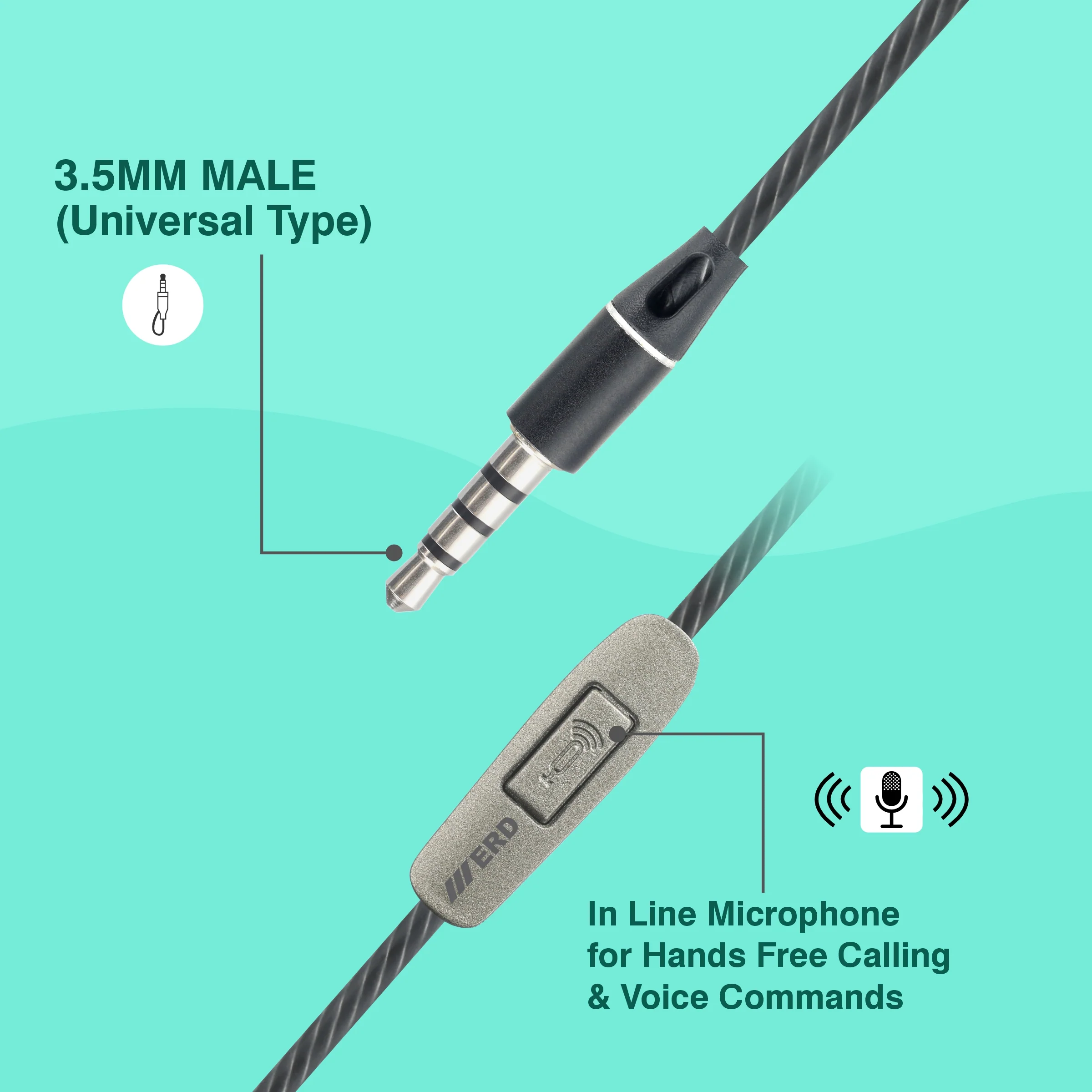 ERD HF-101 AUX Mobile Earphone - Image 4