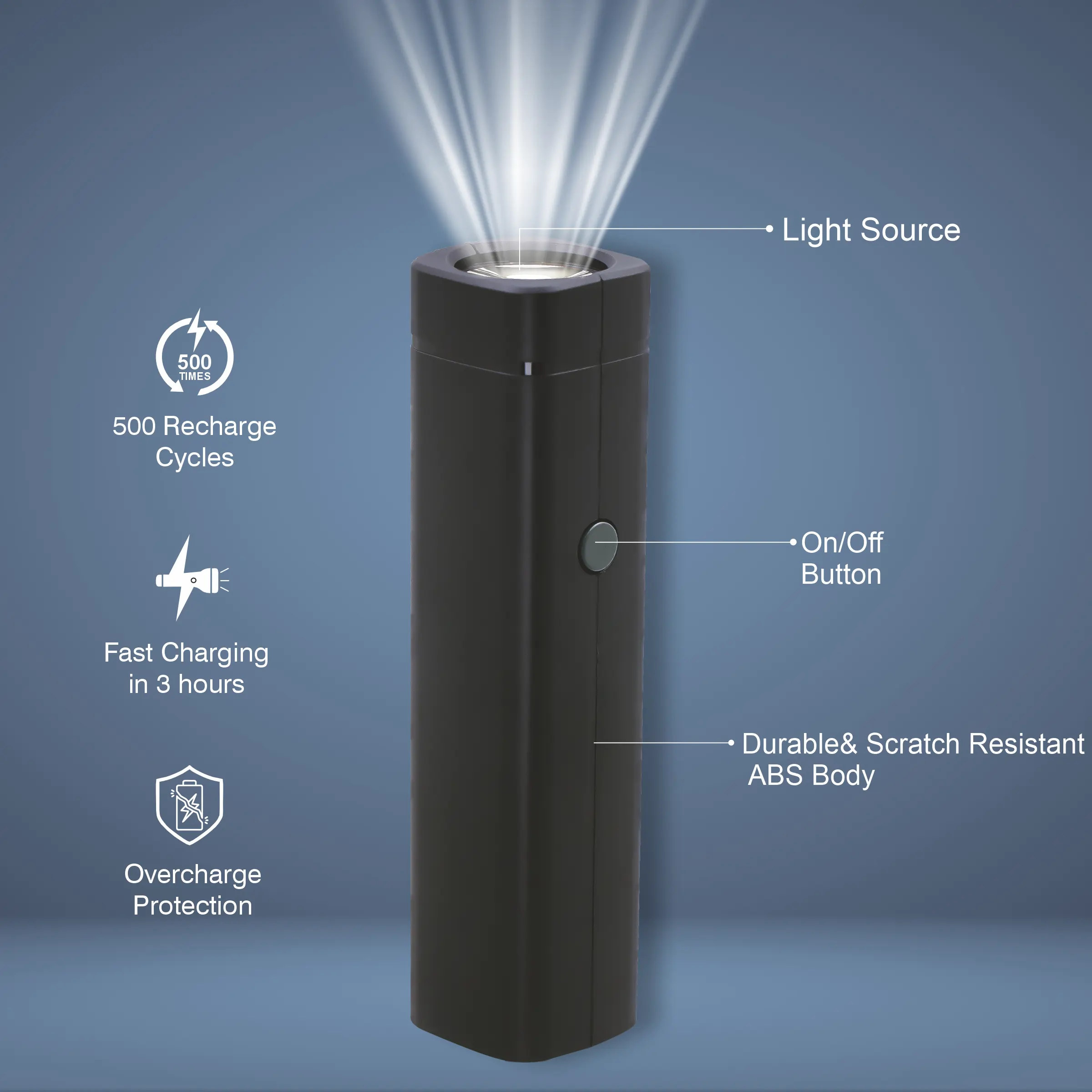 ERD LED RECHARGEABLE TORCH TL-601, 0.5W - Image 12