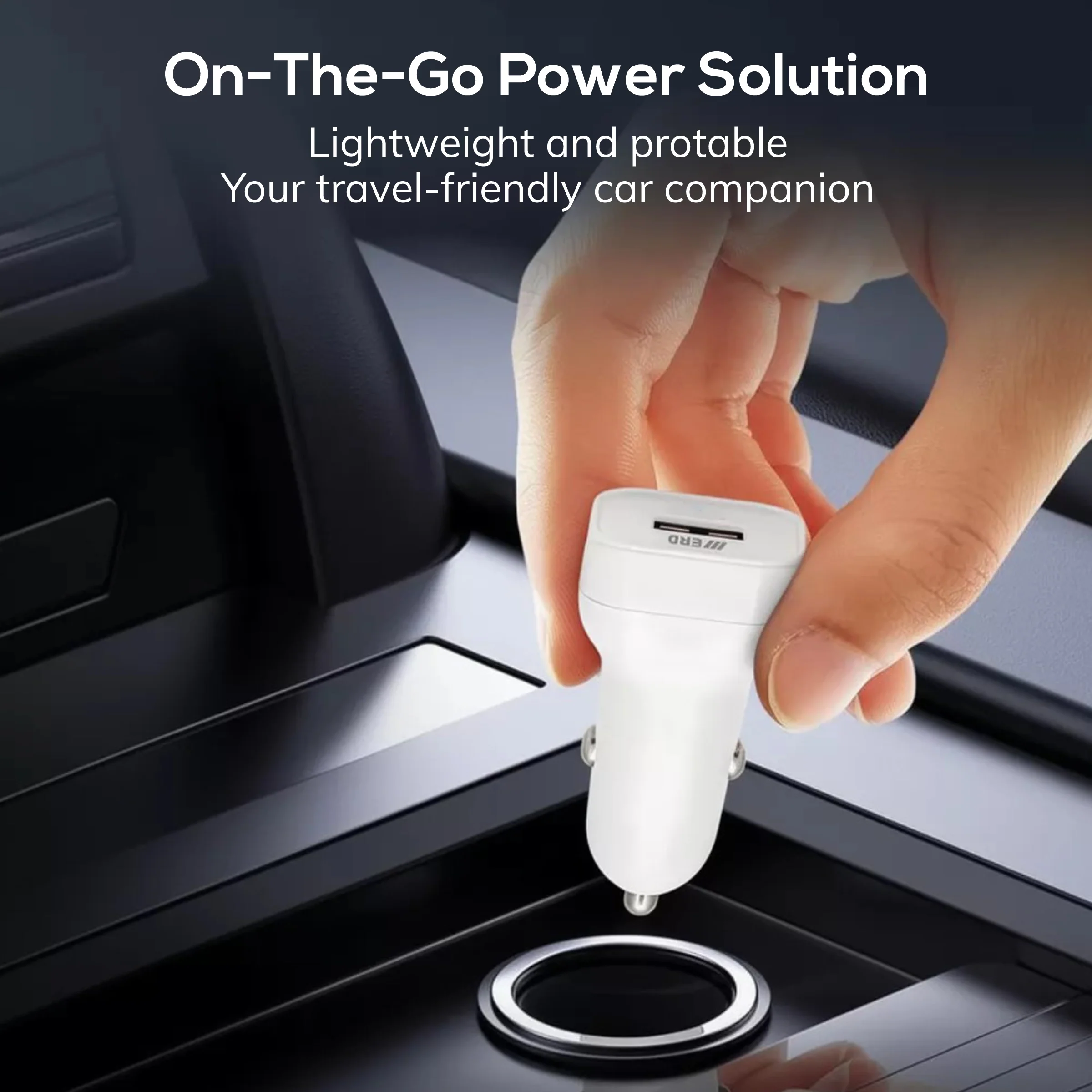 ERD CC-102 USB-A Car Mobile Charger With 2 IN 1 Cable (Micro+USB-C), 10W - Image 6