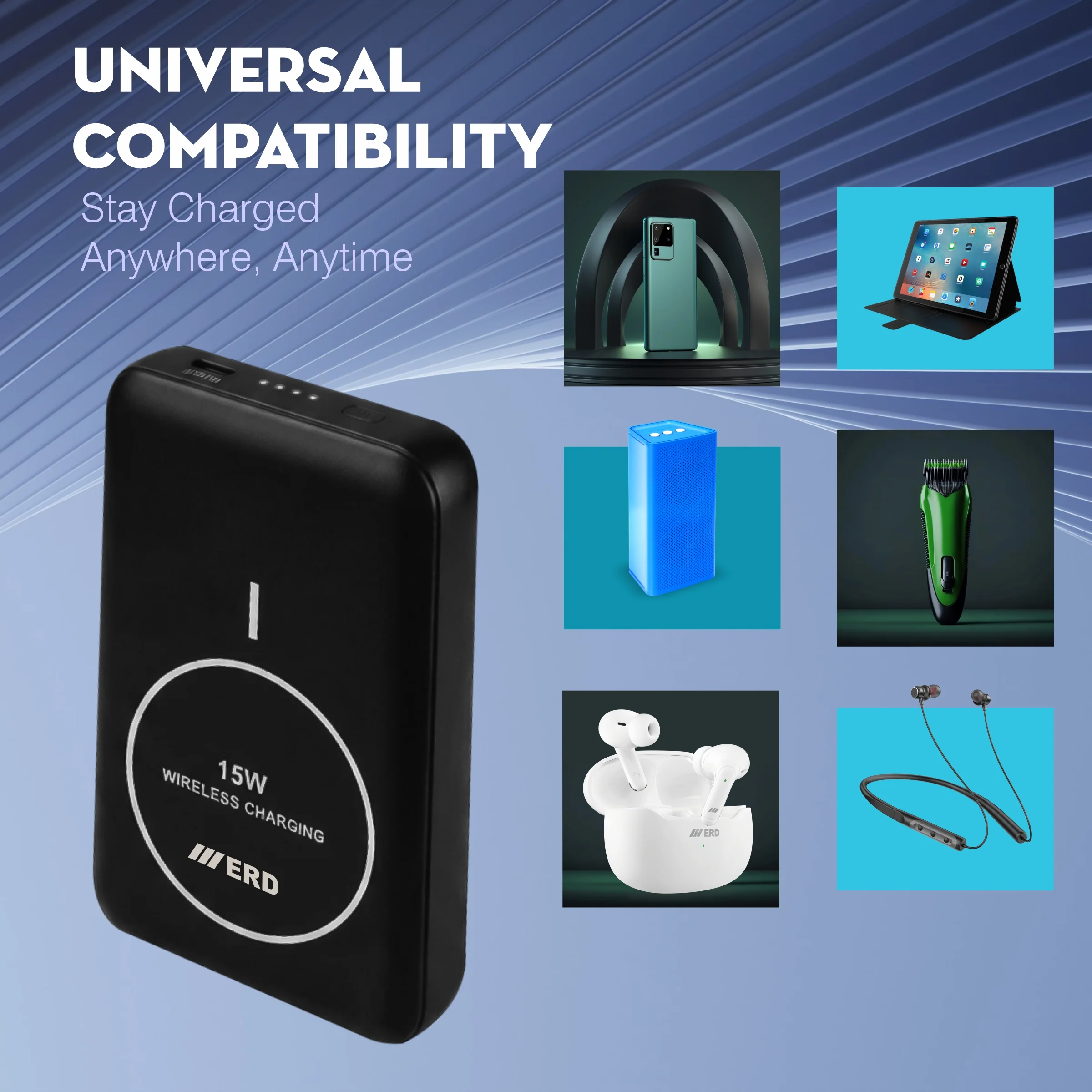 ERD PB-180 Power Bank 10000 mAh (25W) with 15W Wireless Charging - Image 17