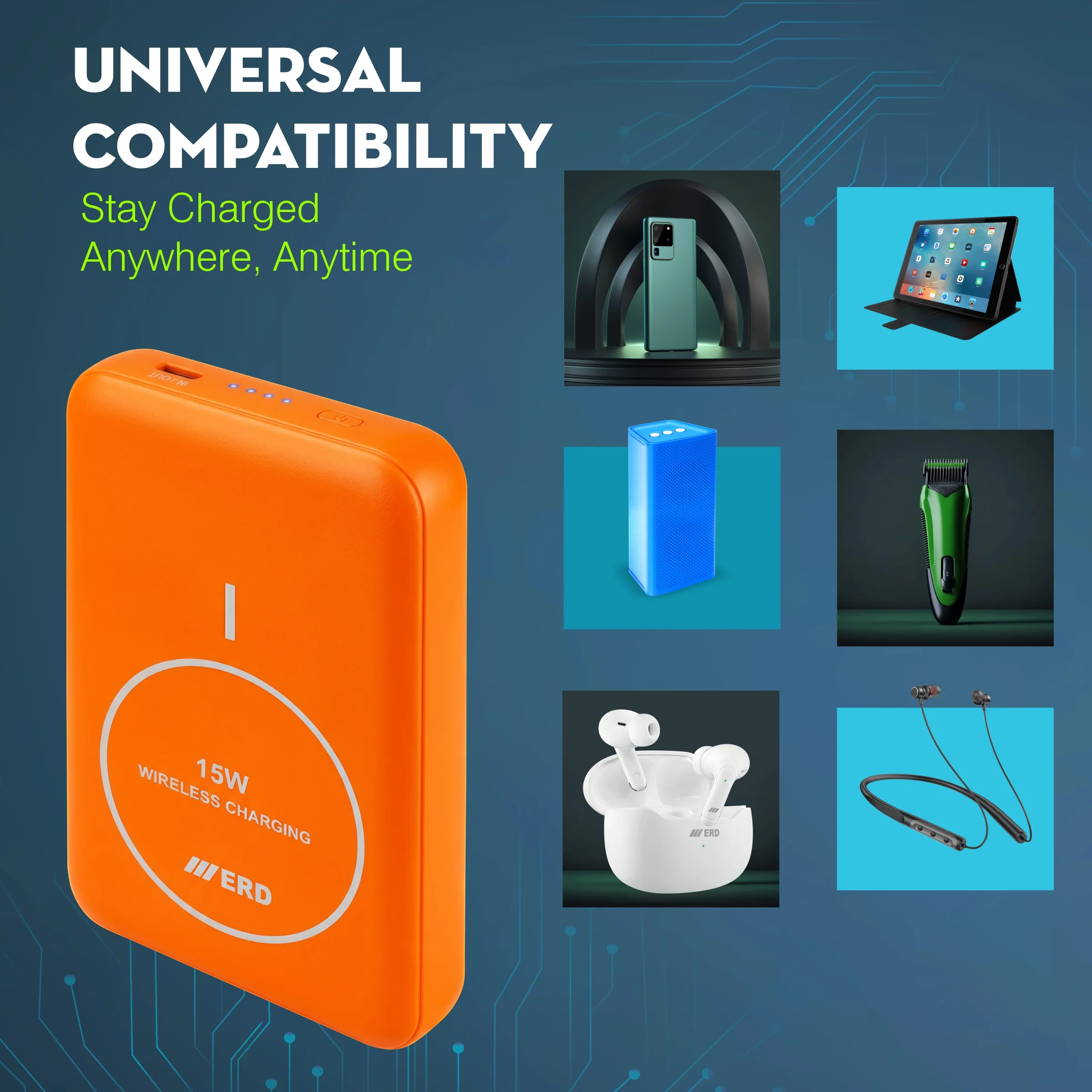 ERD PB-180 Power Bank 10000 mAh (25W) with 15W Wireless Charging - Image 35