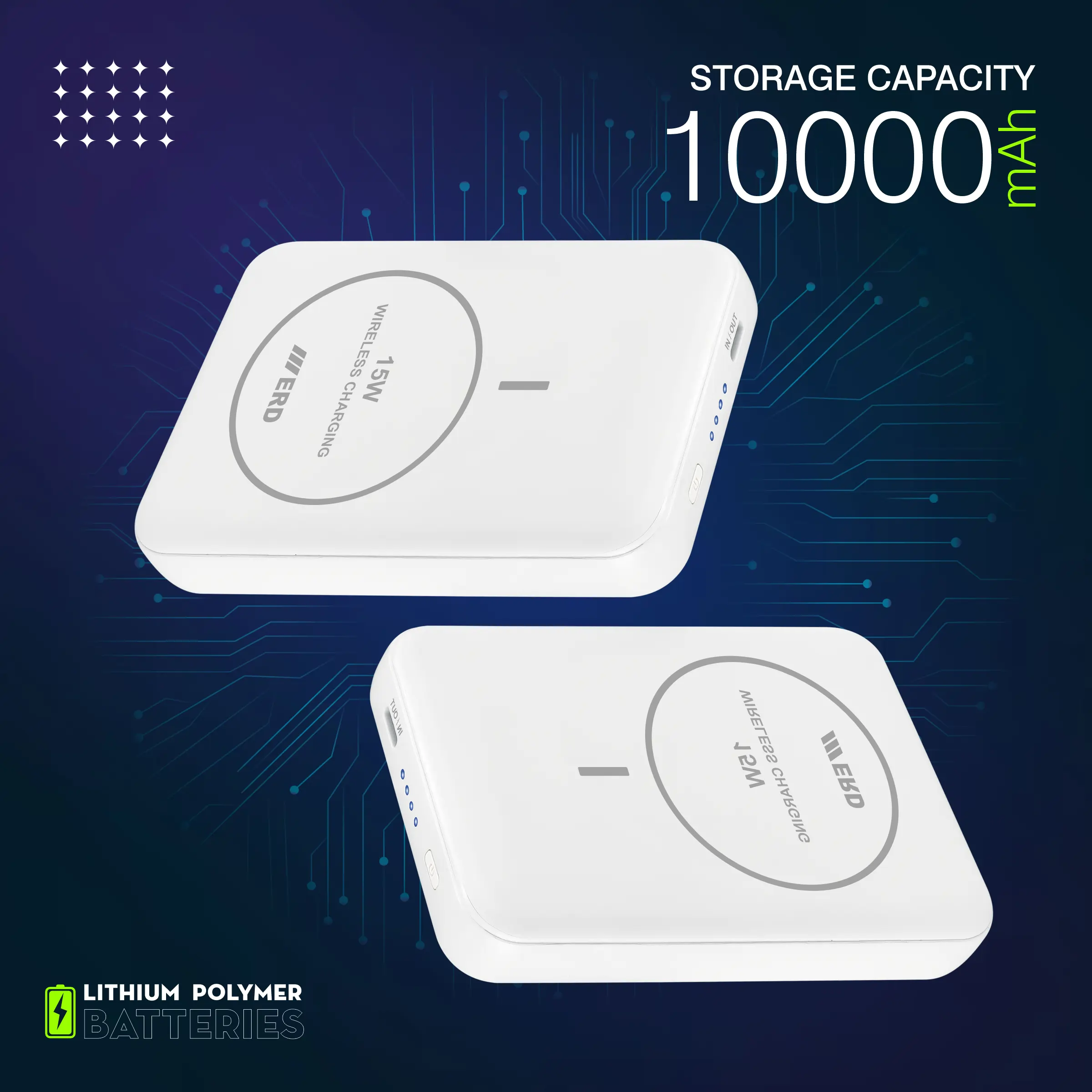 ERD PB-180 Power Bank 10000 mAh (25W) with 15W Wireless Charging - Image 6