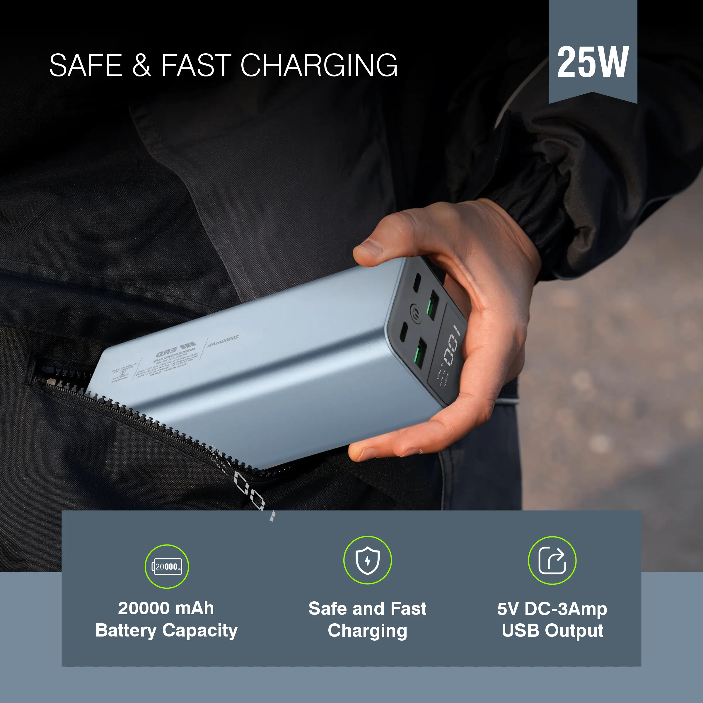 ERD PB-190 Power Bank 20000 mAh (25W) - Image 6
