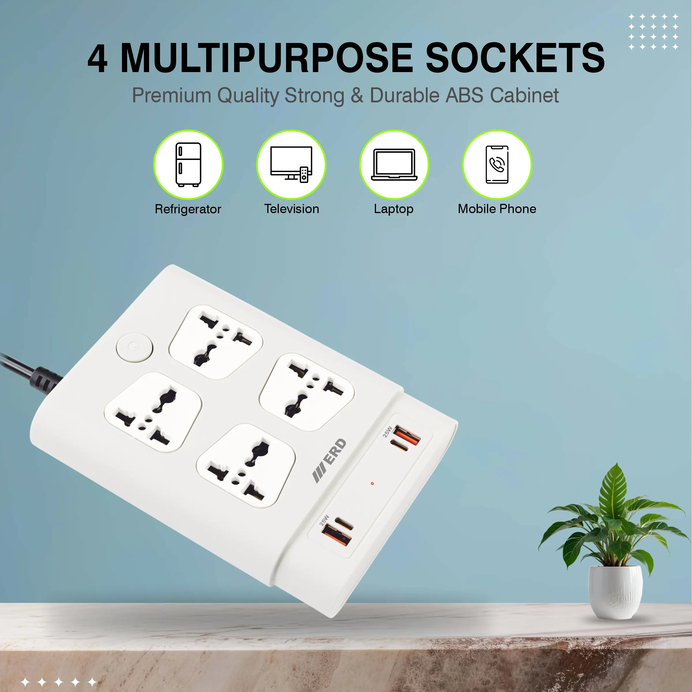 ERD EB-44 USB Charger (25W+25W) + Extension Board - Image 3