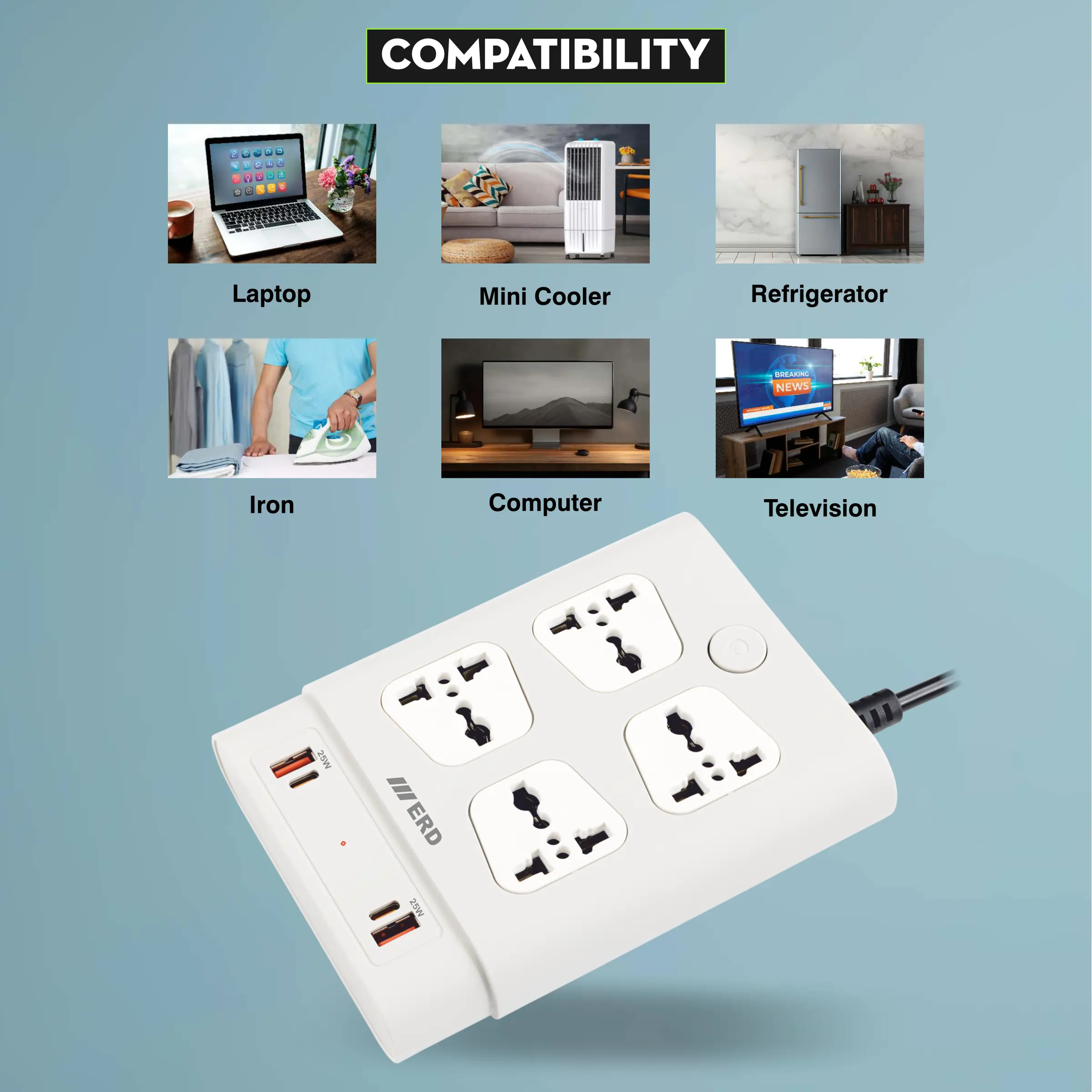 ERD EB-44 USB Charger (25W+25W) + Extension Board - Image 6