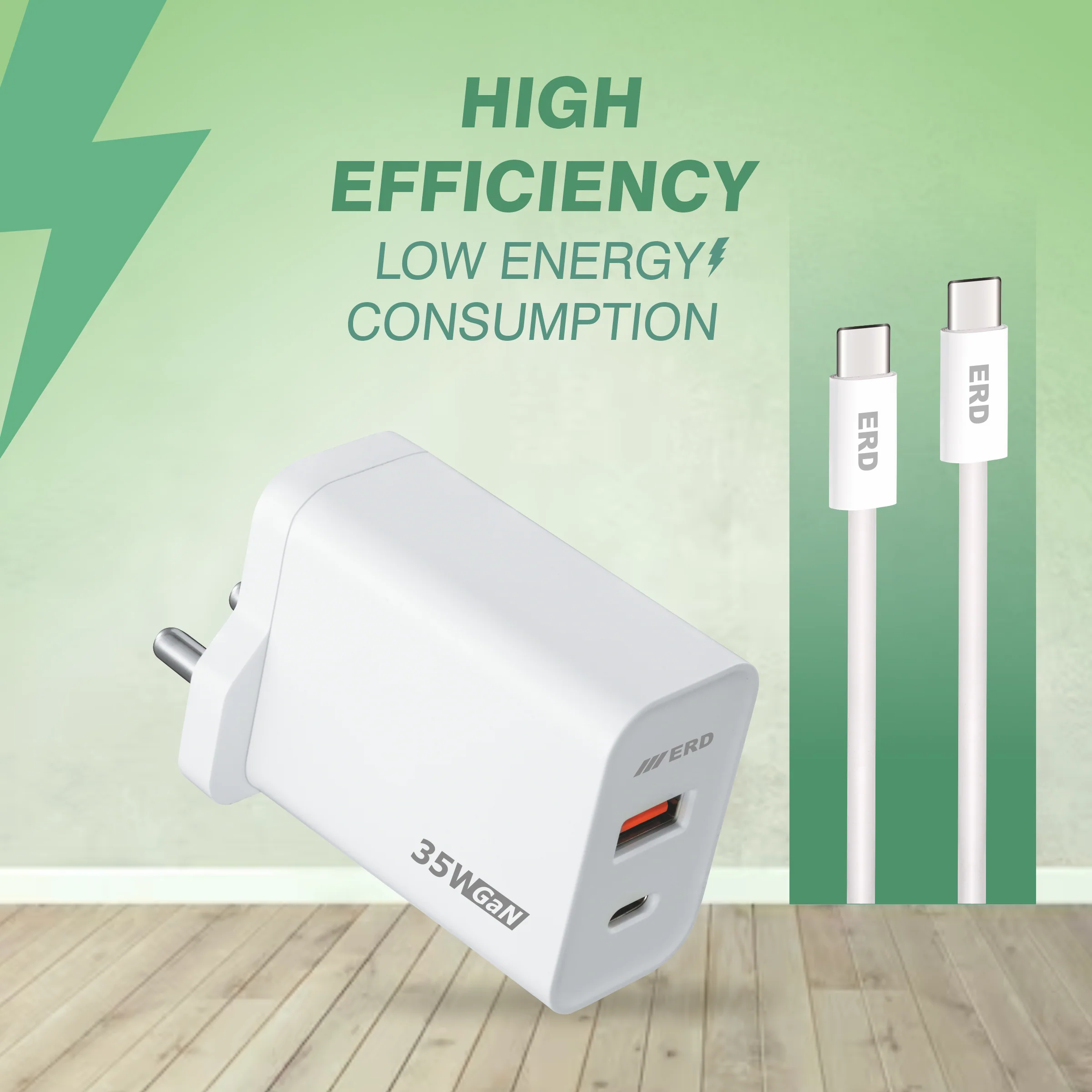 ERD TC-142 A/C Charger With USB-C to C Data Cable, 35W - Image 7