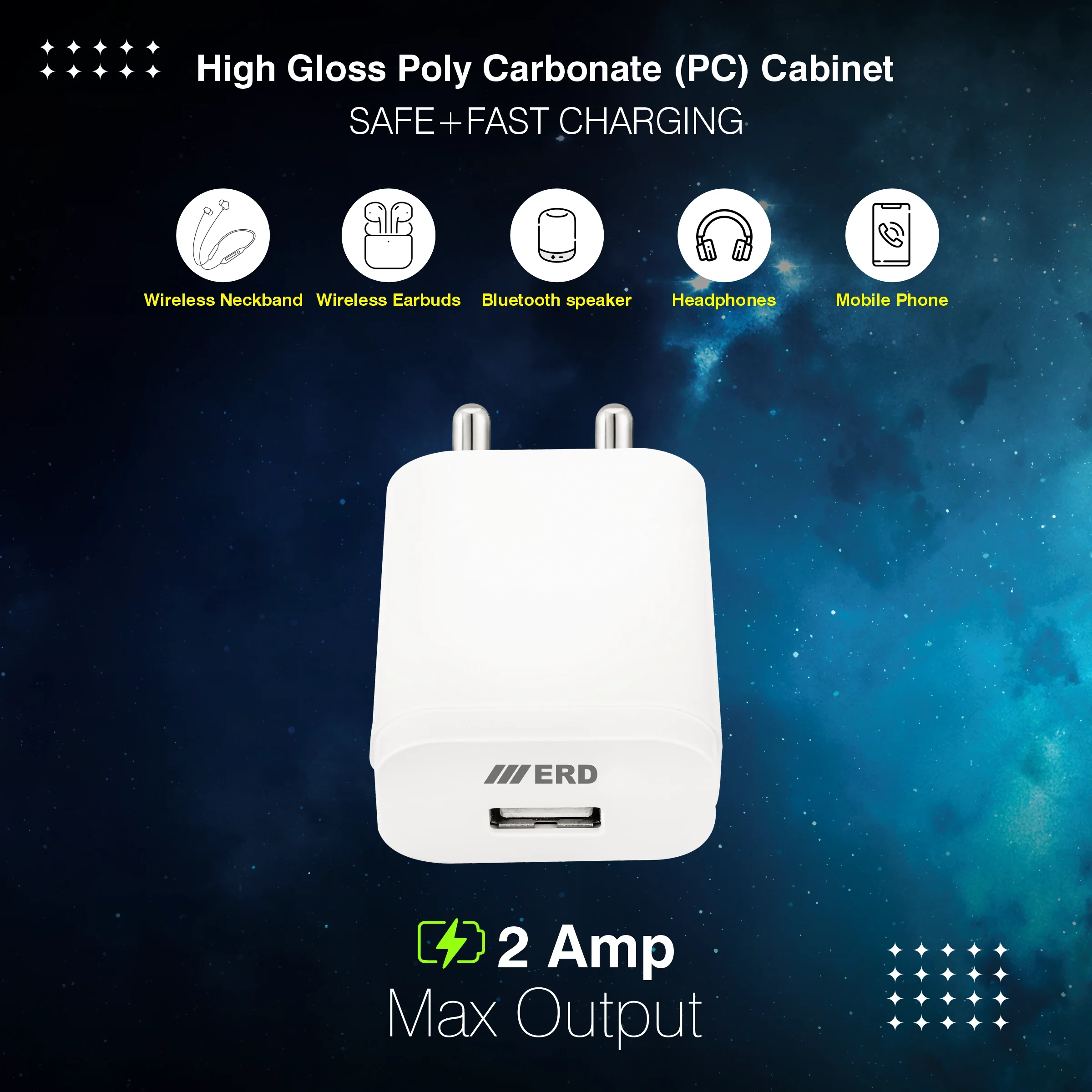 ERD TC-202 USB-A Charger With Lightning IP5 Data Cable, 10W - Image 4