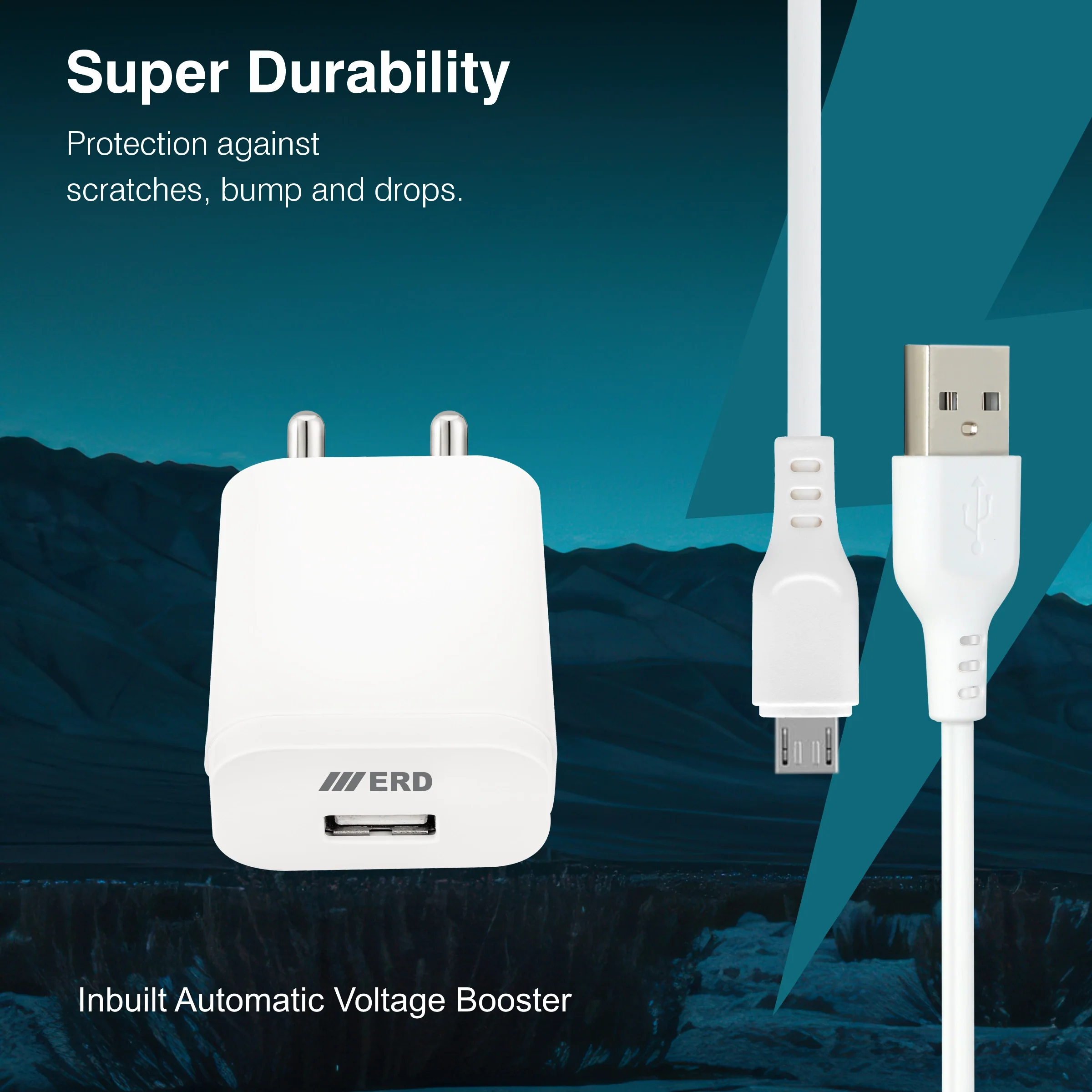 ERD TC-202 USB-A Charger With Micro Data Cable, 10W - Image 5