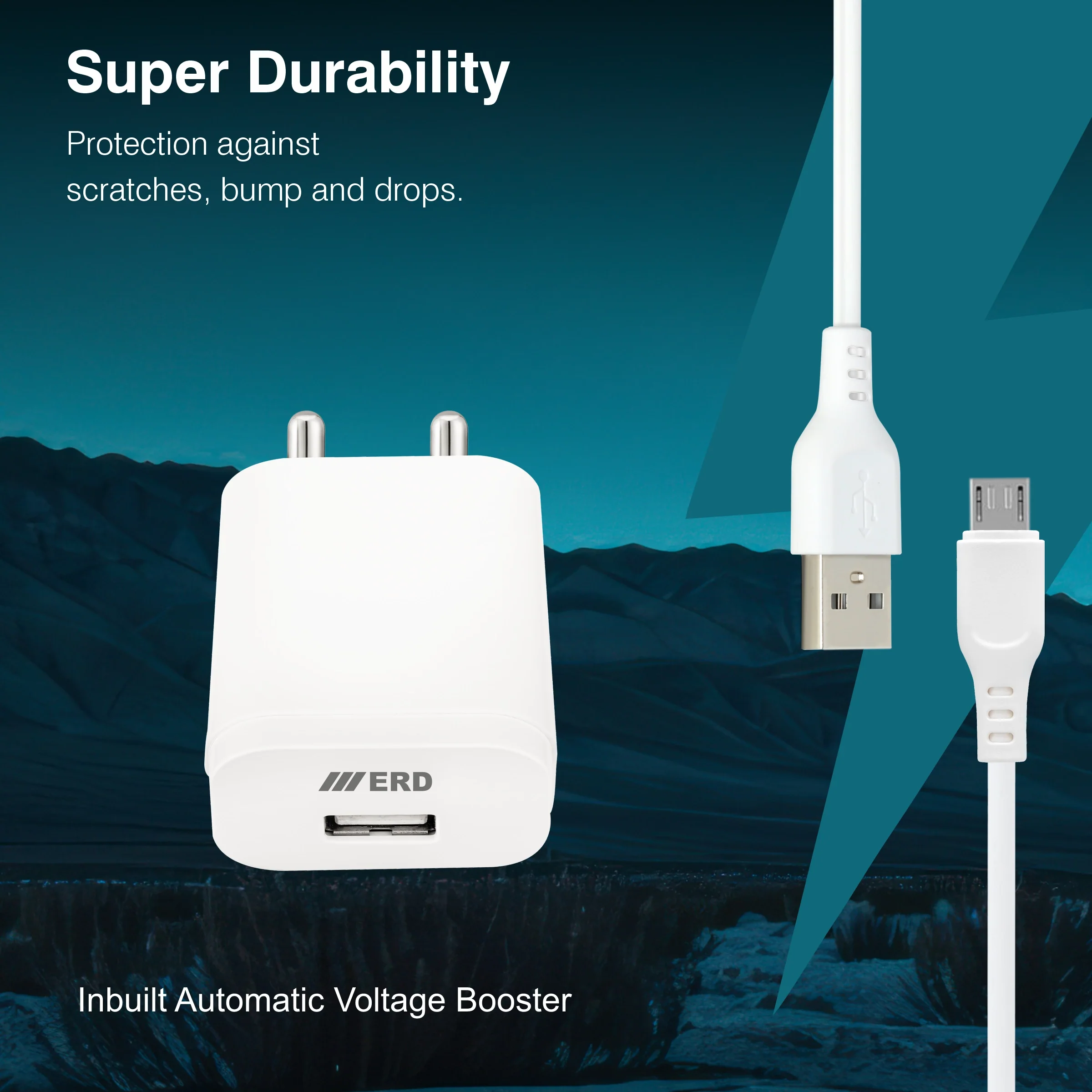 ERD TC-203 USB-A Charger With Micro Data Cable, 12W - Image 5