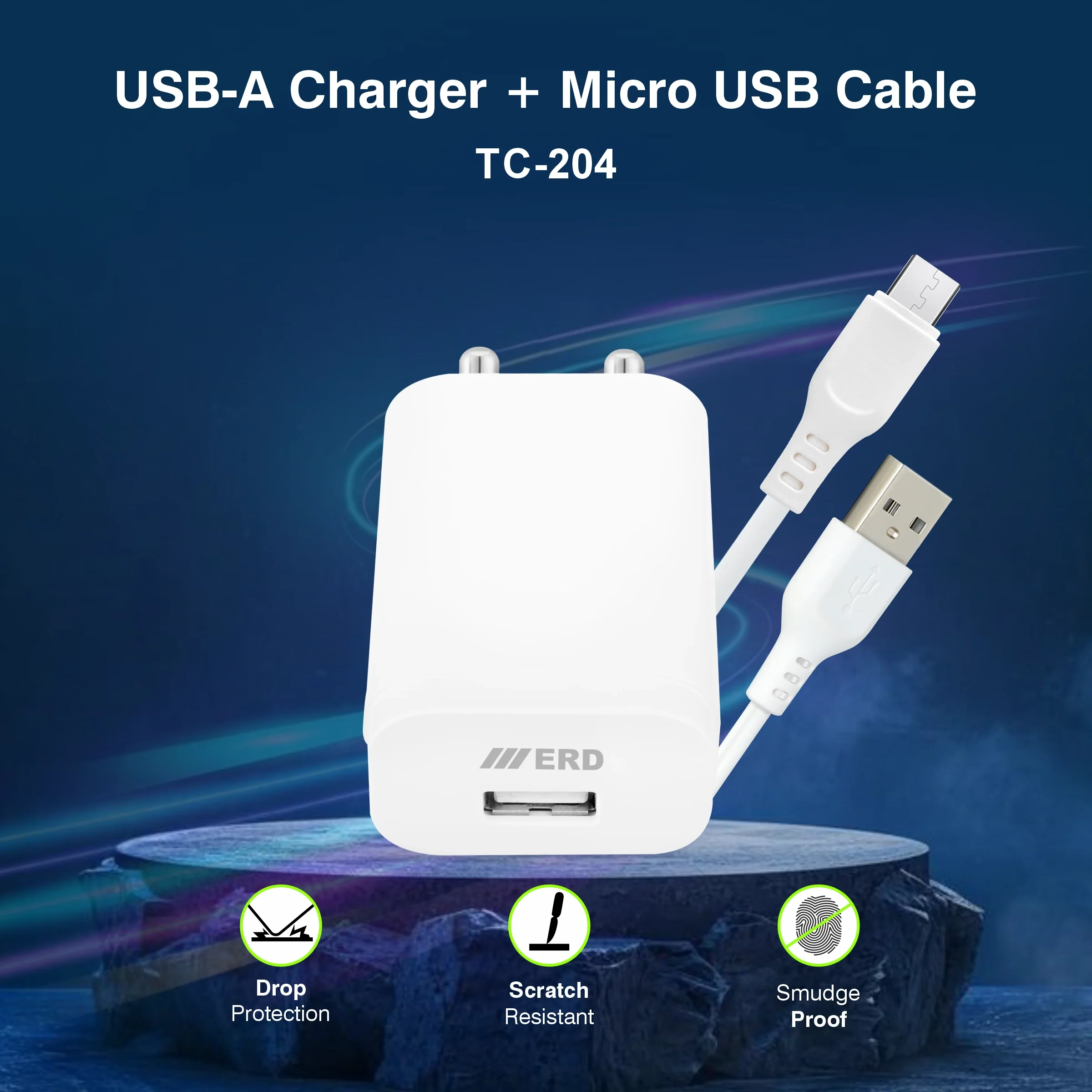 ERD TC-204 USB-A Charger With Micro Data Cable, 15W - Image 4
