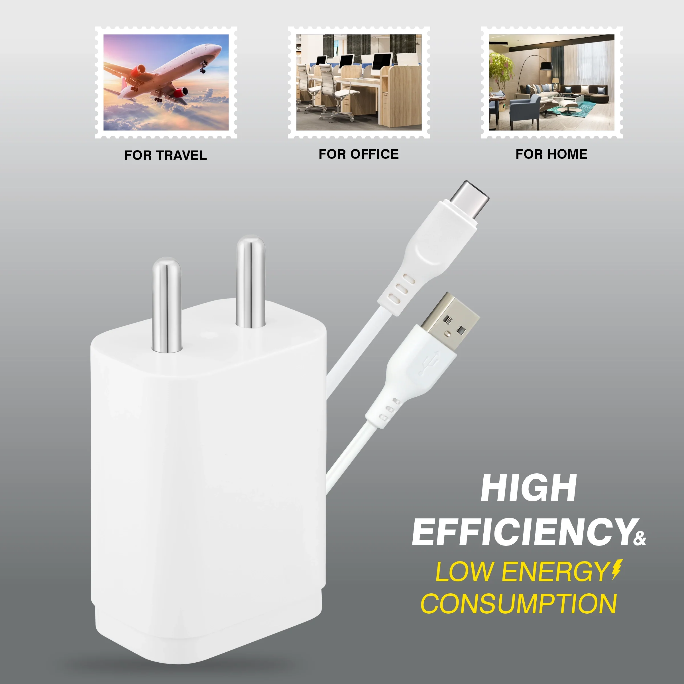 ERD TC-204 USB-A Charger With USB-C Data Cable, 15W - Image 7