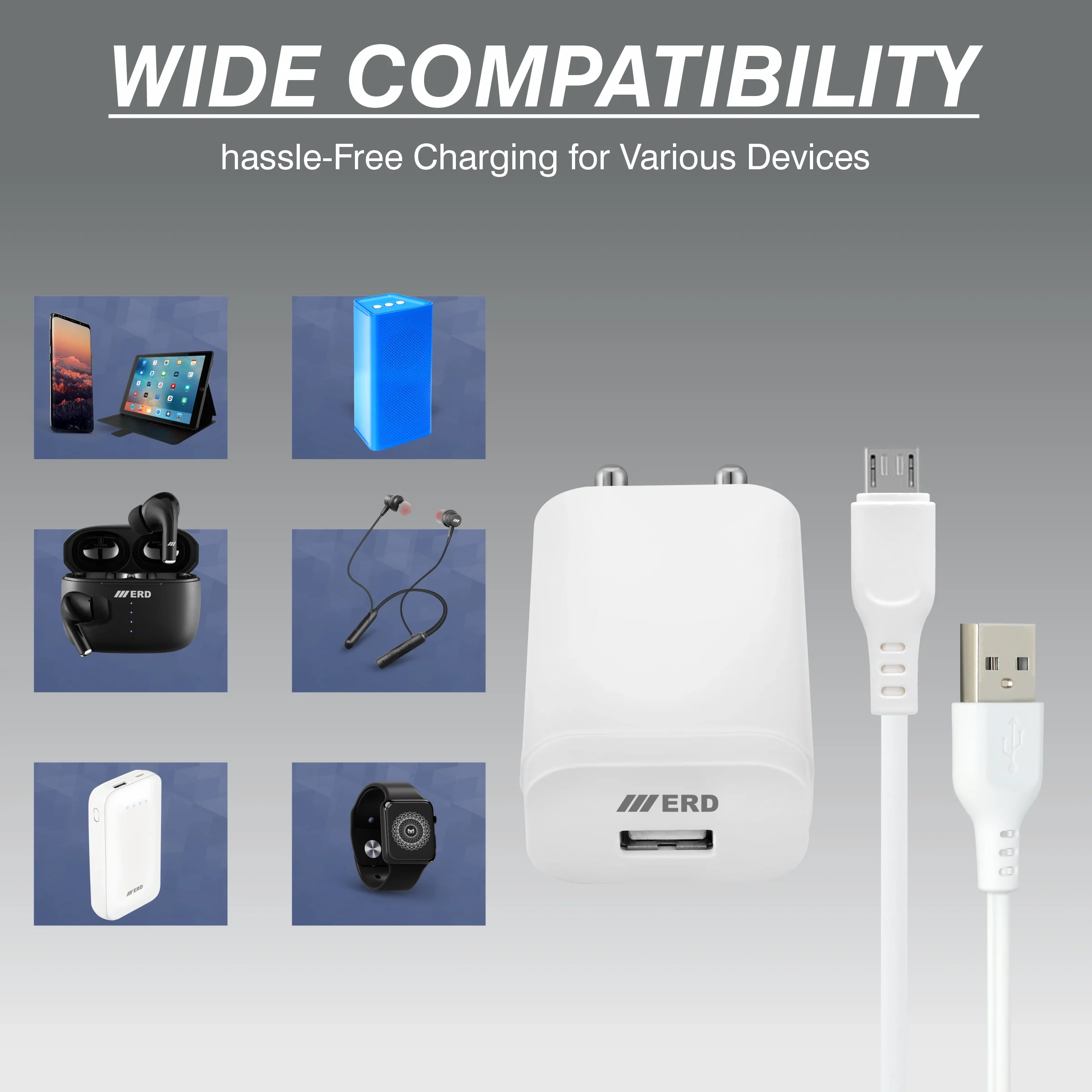 ERD TC-221 USB-A QC Charger With Micro Data Cable, 20W - Image 8