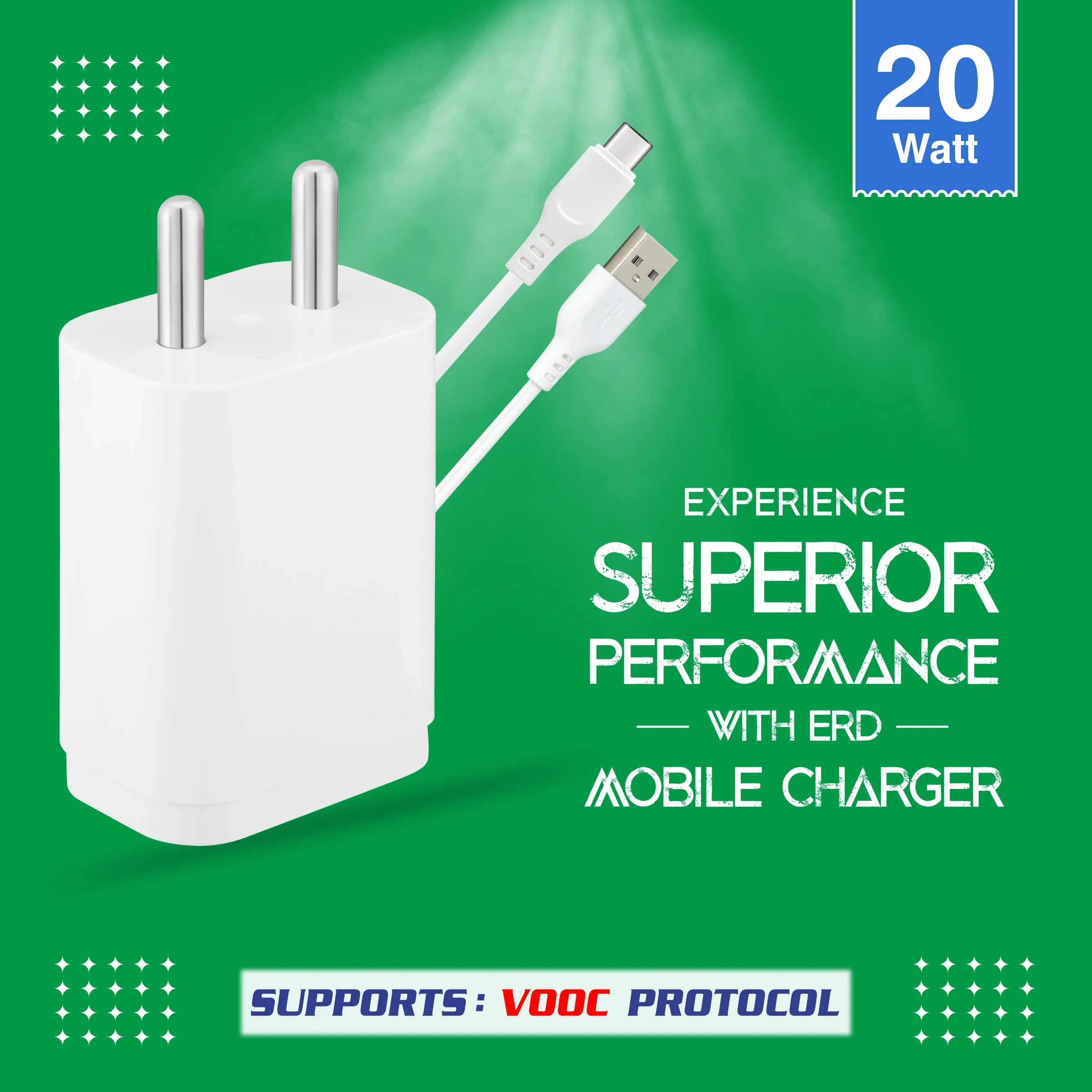 ERD TC-222 USB-A Charger With USB-C Data Cable, 20W - Image 5