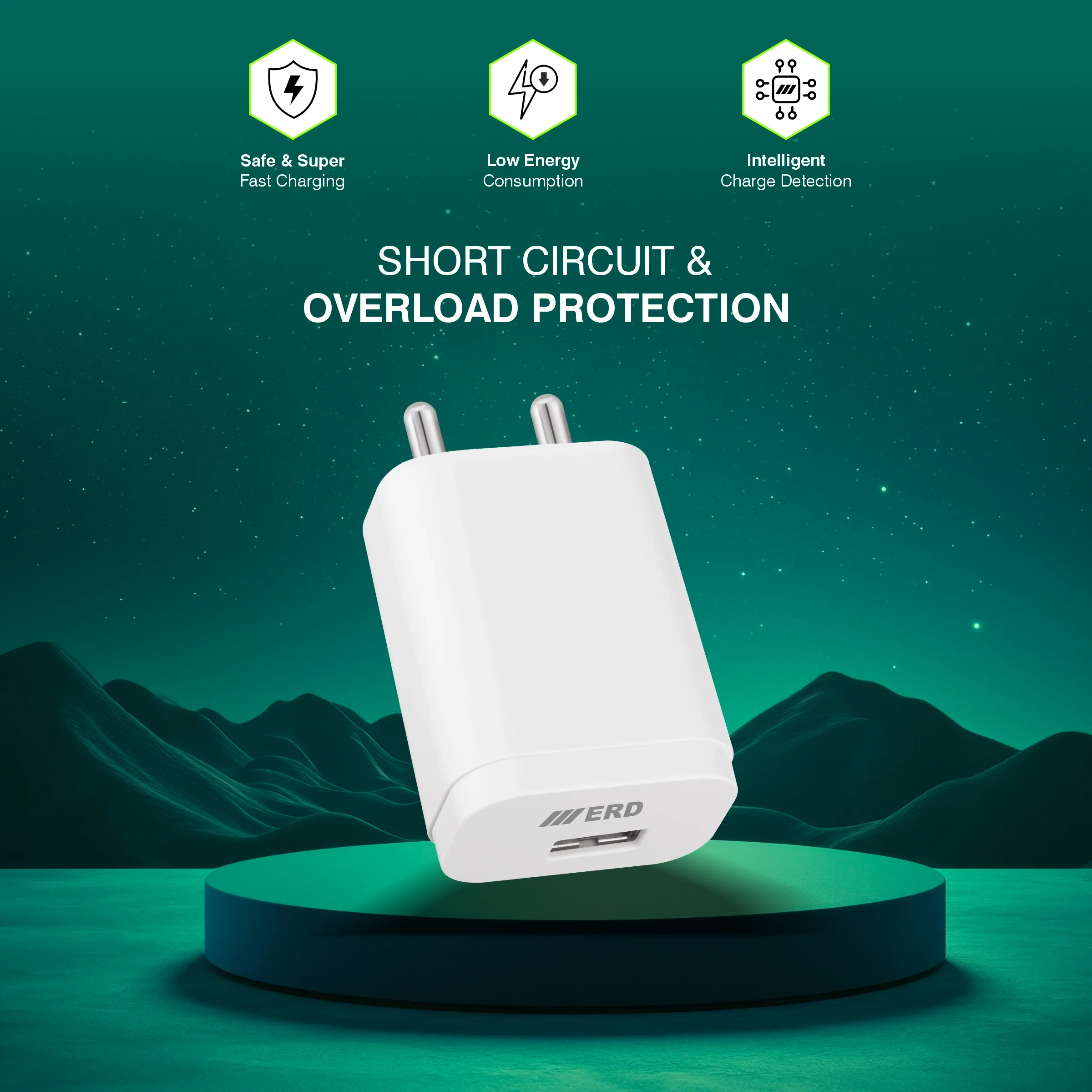 ERD TC-223 USB-A VOOC Charger With USB-C Data Cable, 33W - Image 6