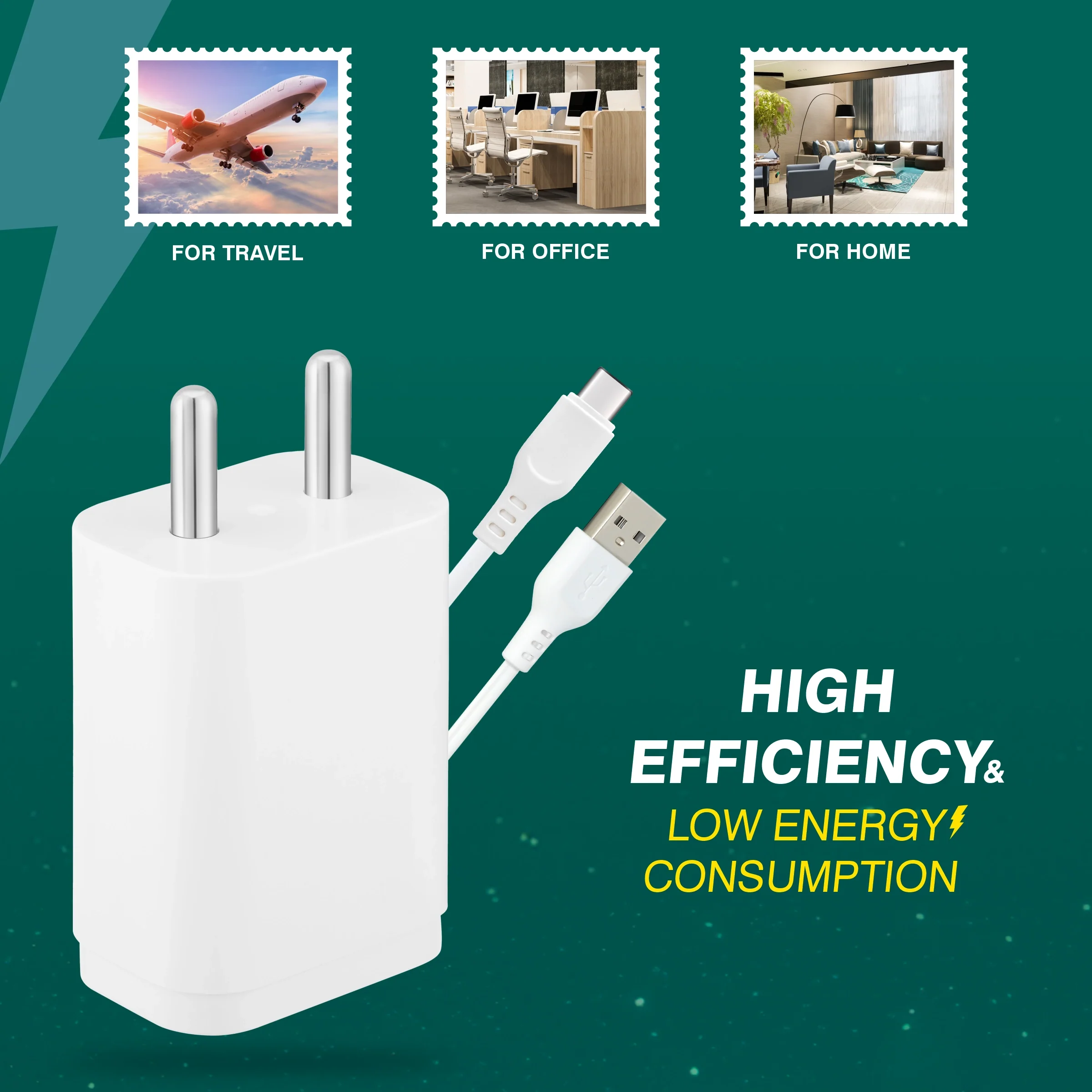 ERD TC-223 USB-A VOOC Charger With USB-C Data Cable, 33W - Image 7