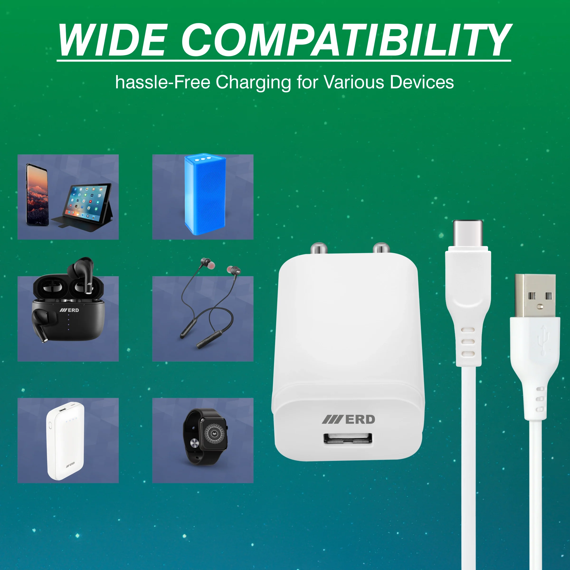 ERD TC-223 USB-A VOOC Charger With USB-C Data Cable, 33W - Image 8