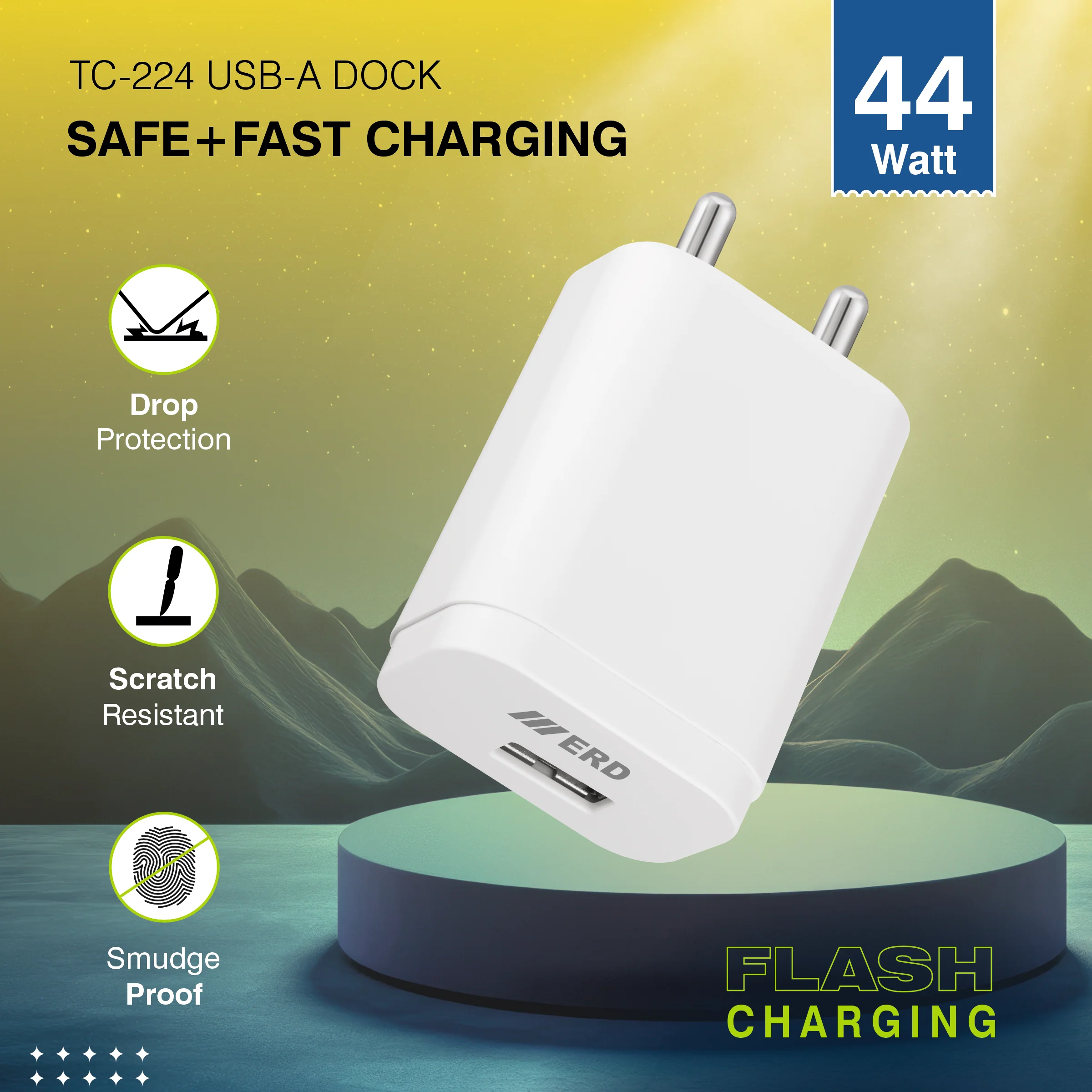 ERD TC-224 USB-A Flash Charger, 44W - Image 4