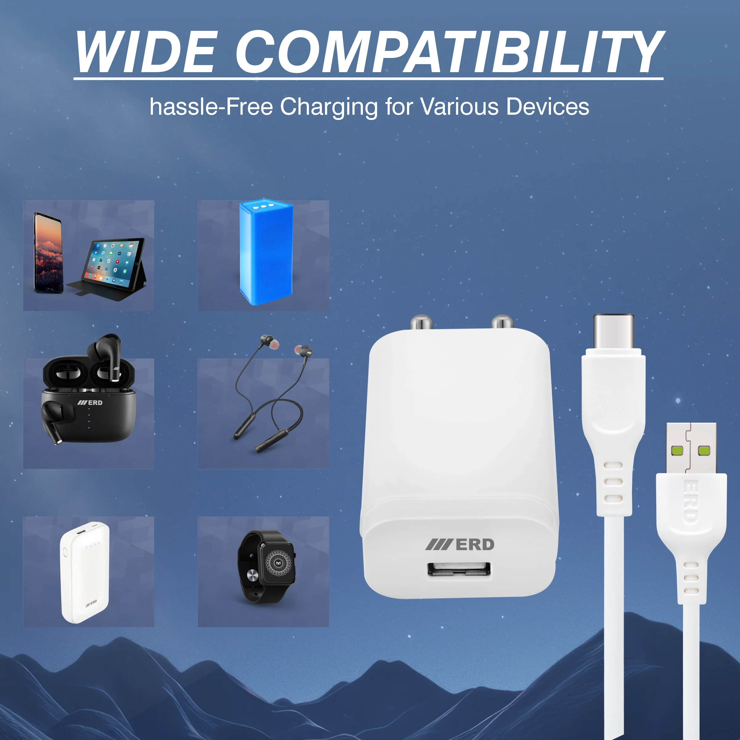 ERD TC-224 USB-A Flash Charger With USB-C Data Cable, 44W - Image 8