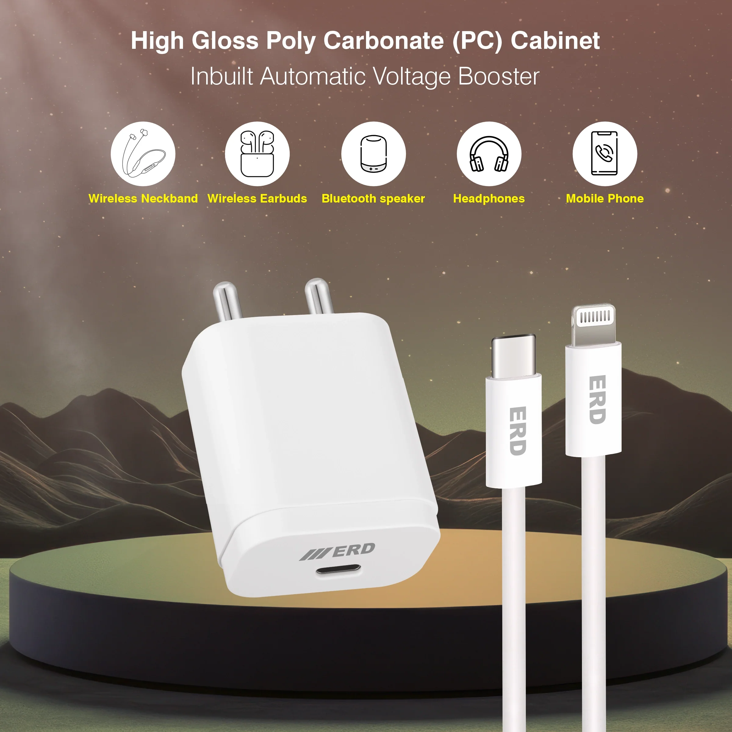 ERD TC-231 USB-C Charger With USB-C TO Lightning Data Cable, 20W - Image 3