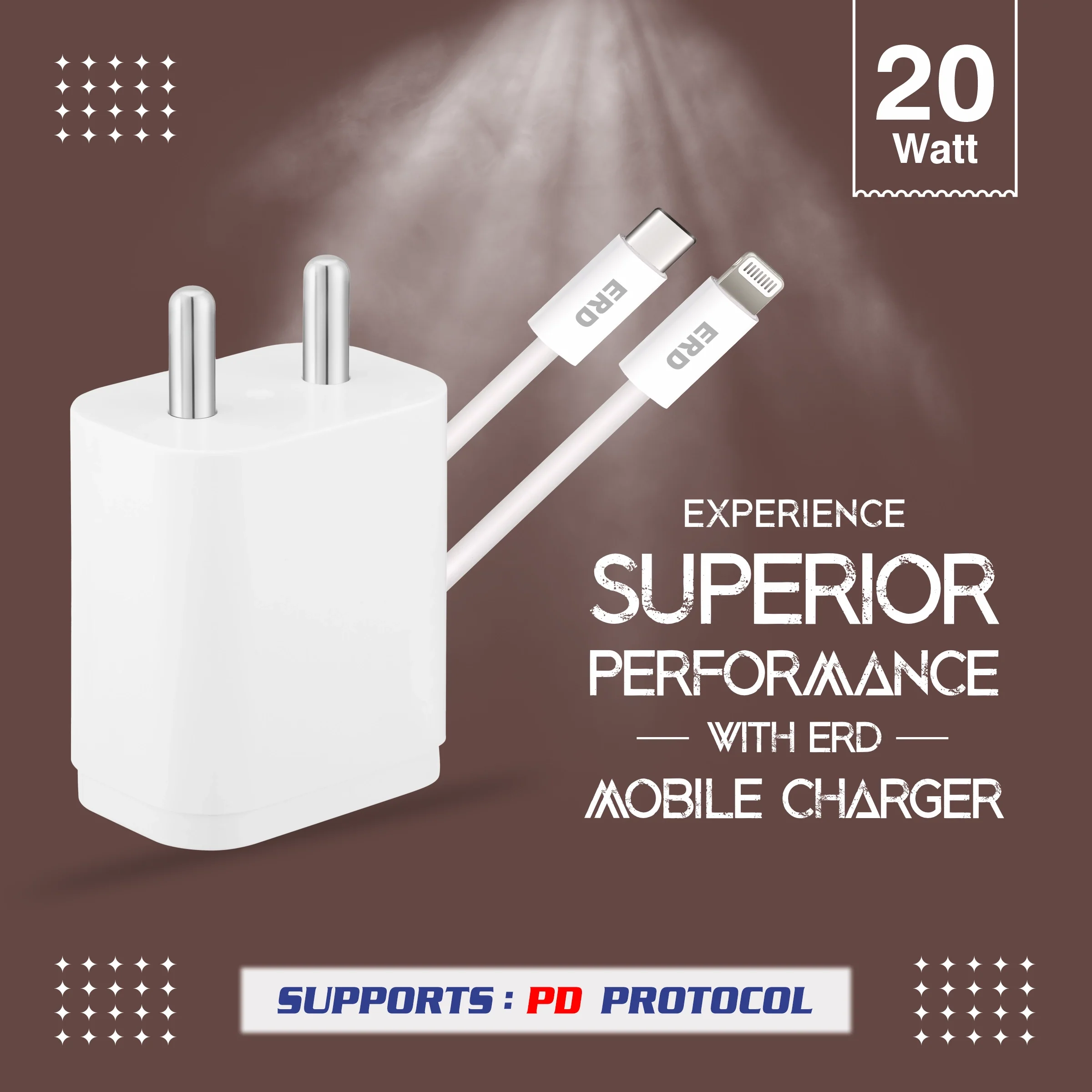 ERD TC-231 USB-C Charger With USB-C TO Lightning Data Cable, 20W - Image 5