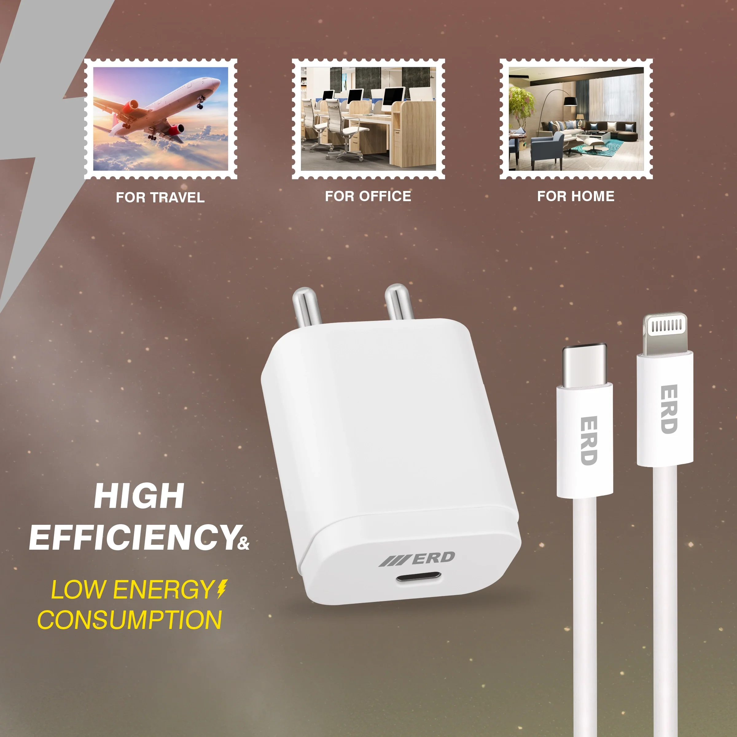 ERD TC-231 USB-C Charger With USB-C TO Lightning Data Cable, 20W - Image 7