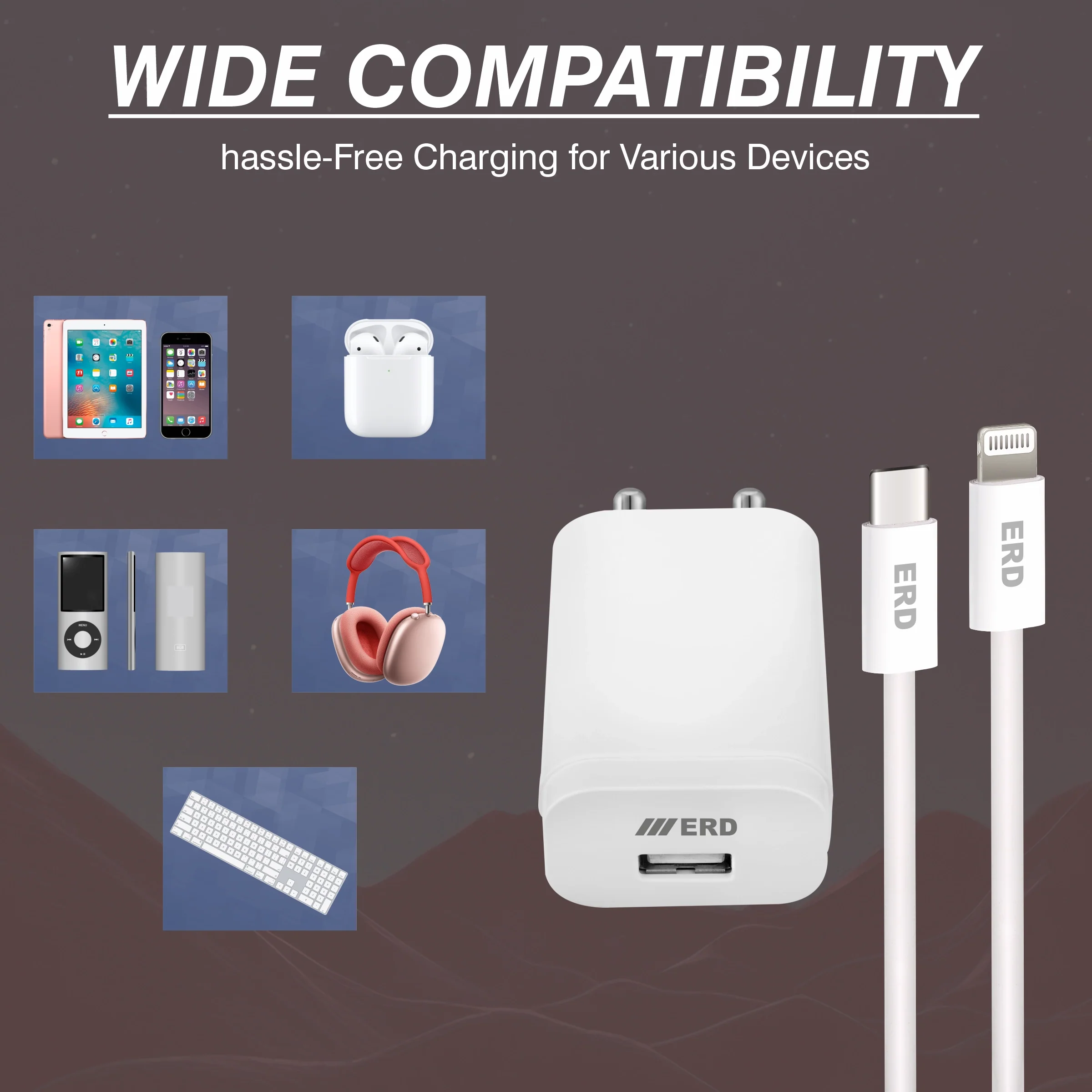 ERD TC-231 USB-C Charger With USB-C TO Lightning Data Cable, 20W - Image 8