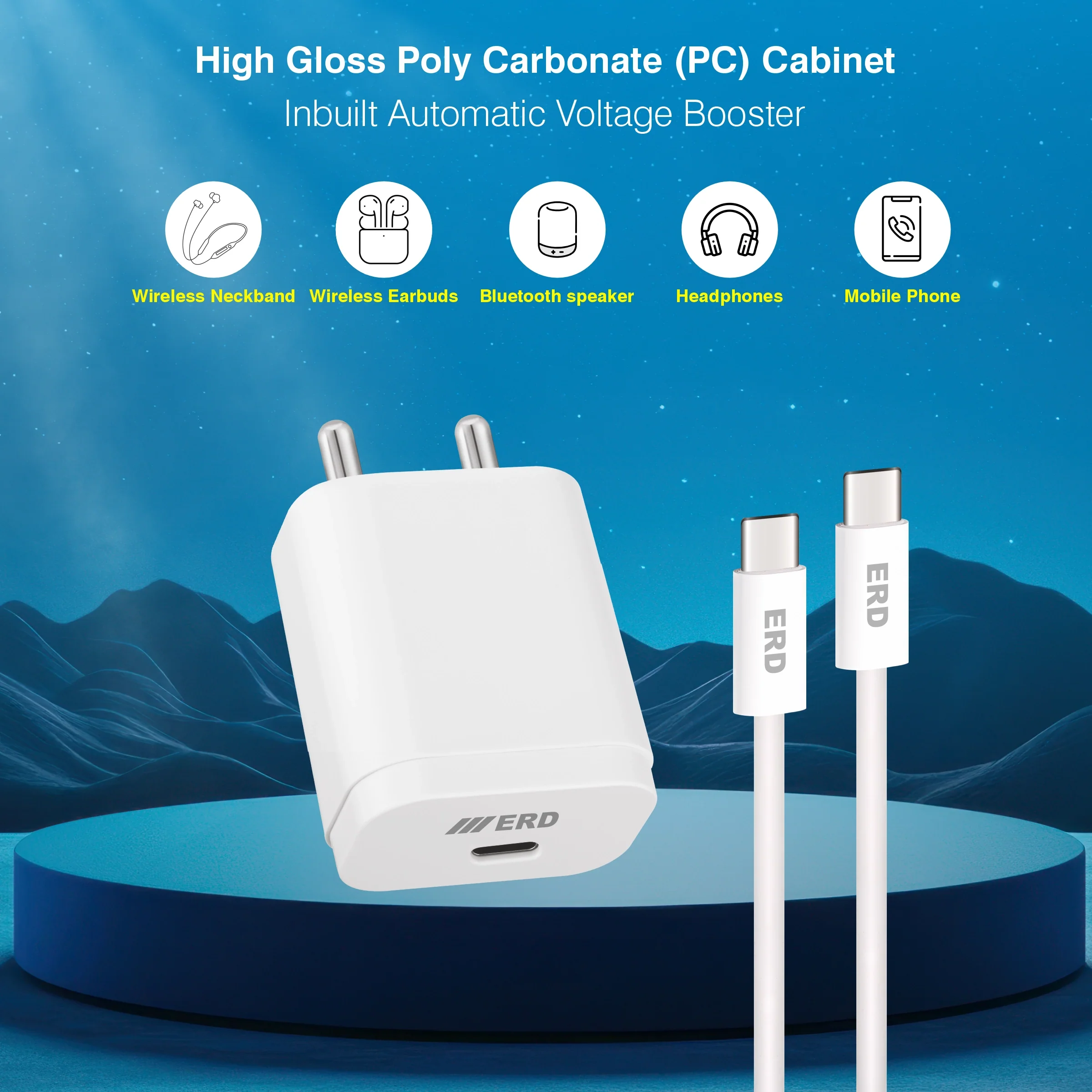 ERD TC-231 USB-C Charger With USB-C to C IP15 Data Cable, 20W - Image 3