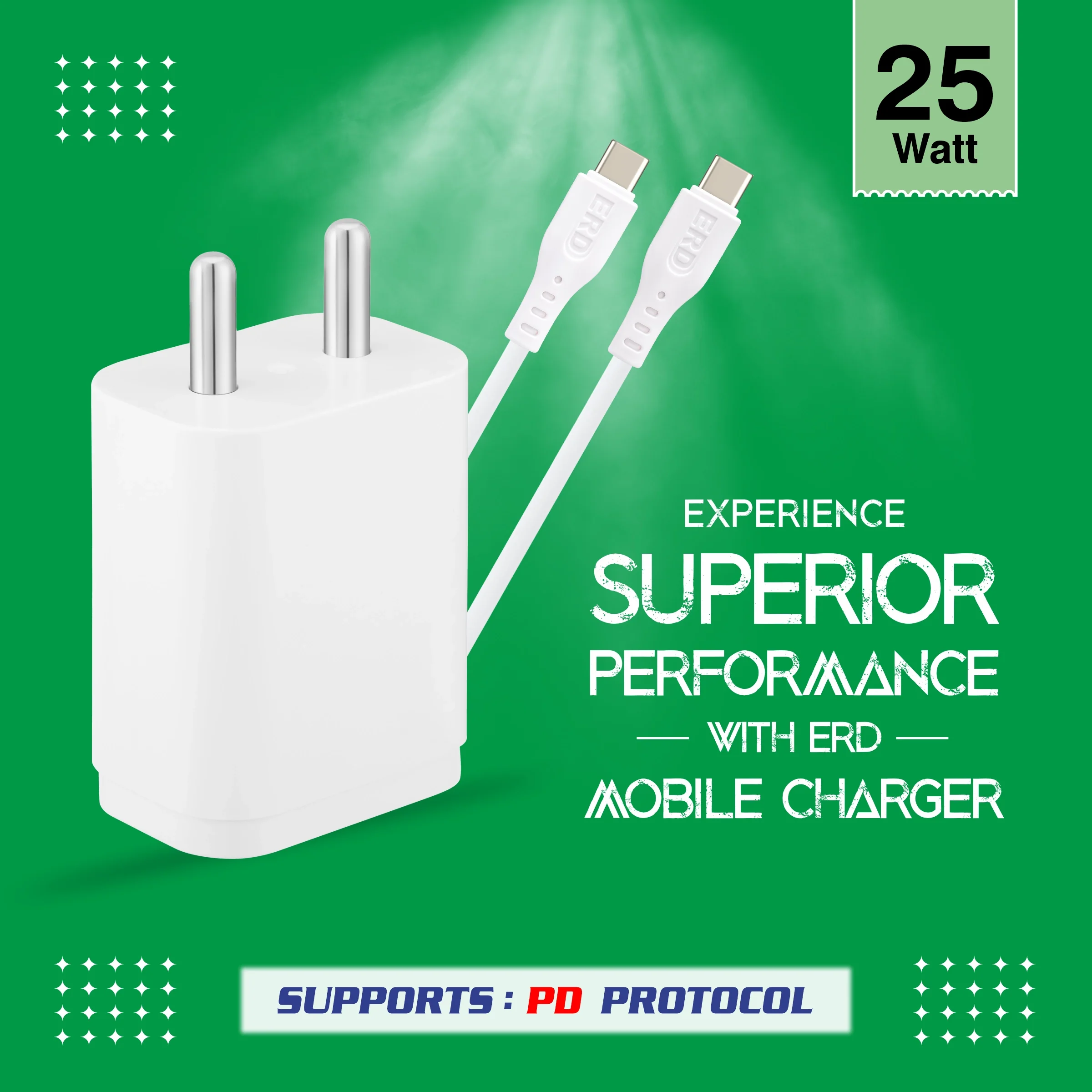 ERD TC-232 USB-C Charger With USB-C TO C Data Cable, 25W - Image 5