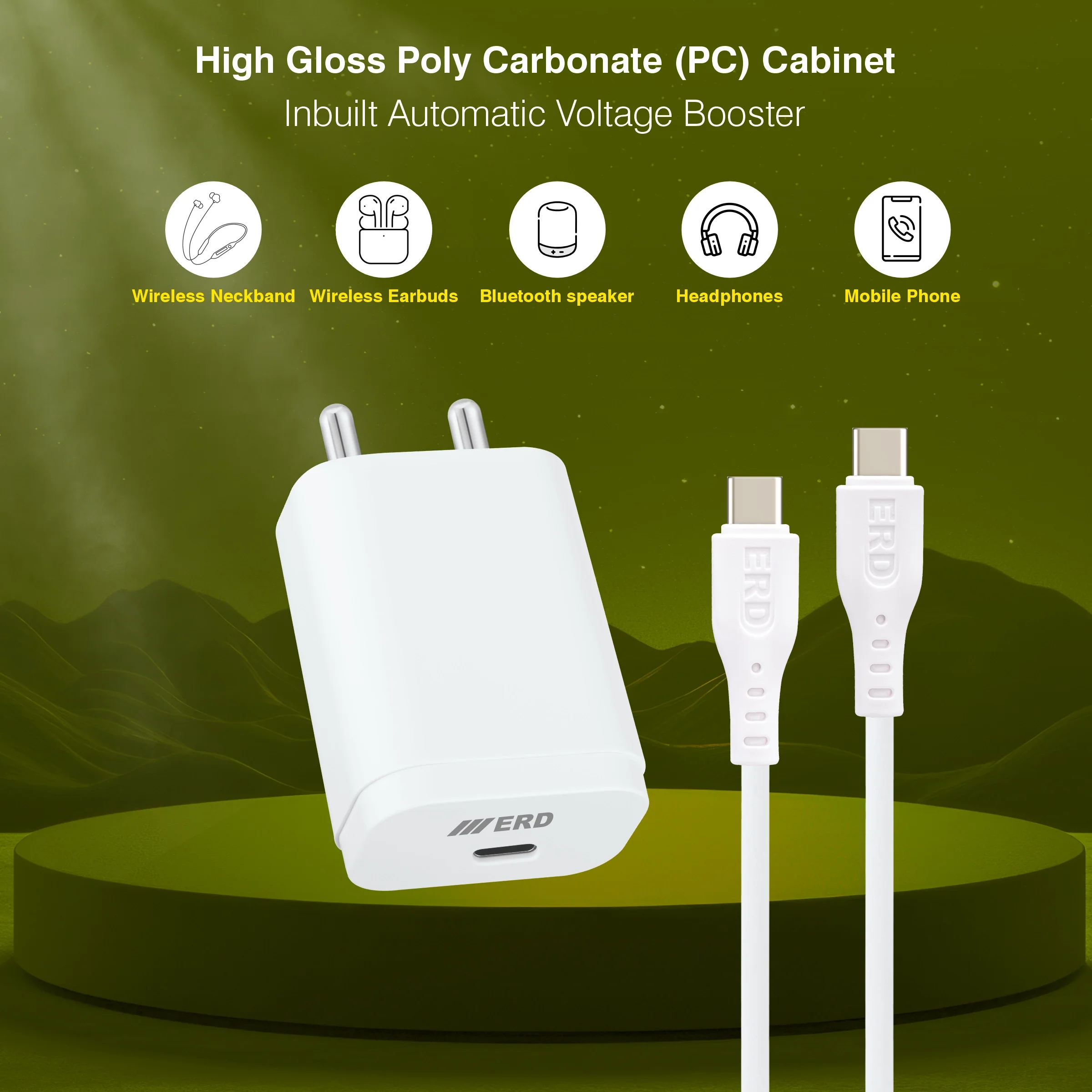 ERD TC-233 USB-C Charger With USB-C TO C Data Cable, 33W - Image 3