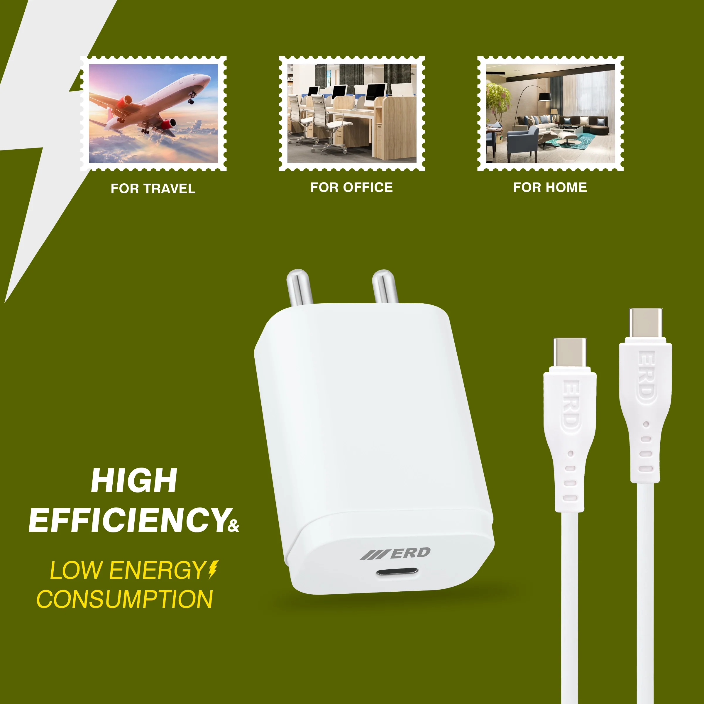 ERD TC-233 USB-C Charger With USB-C TO C Data Cable, 33W - Image 7