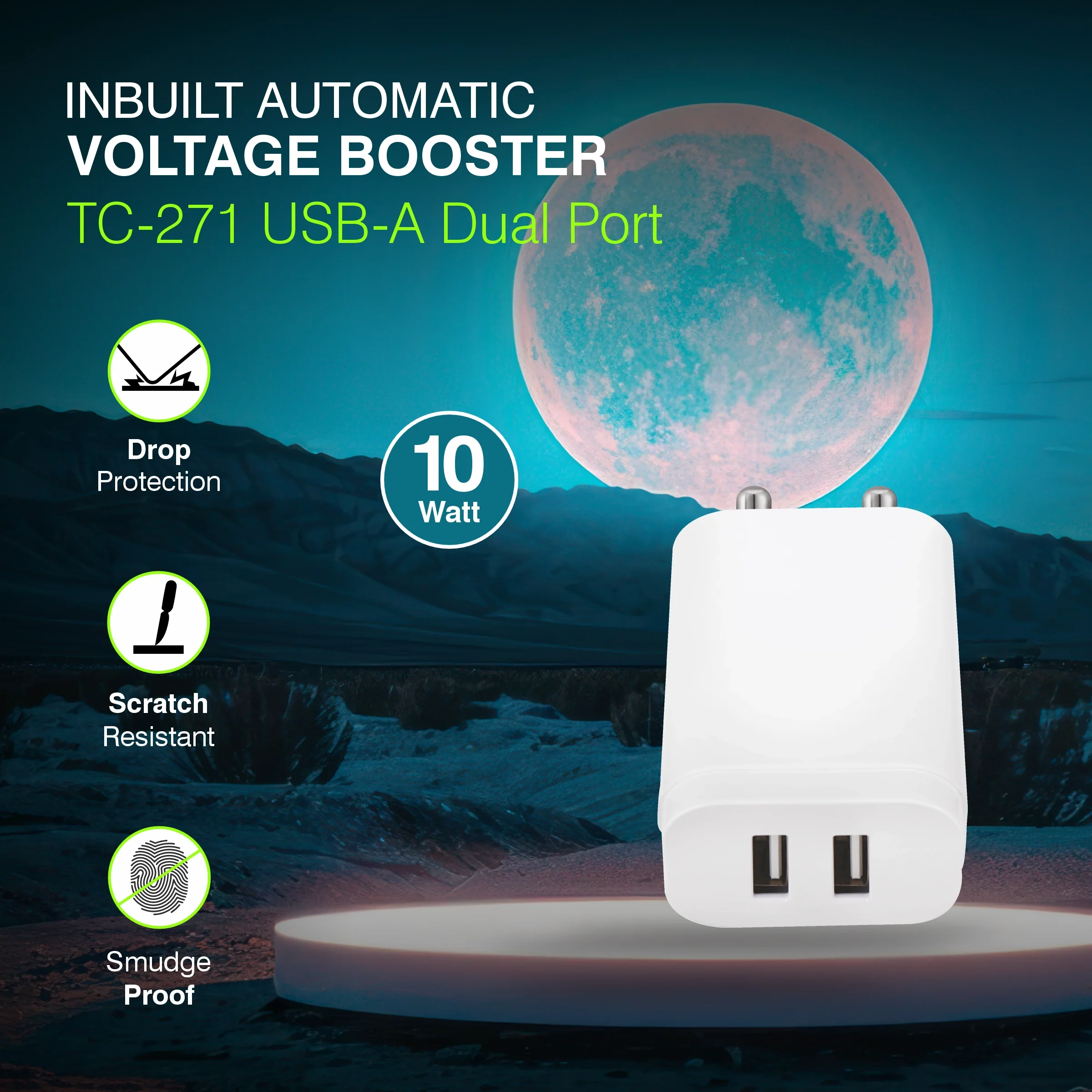 ERD TC-271 Dual USB-A Charger, 10W - Image 3