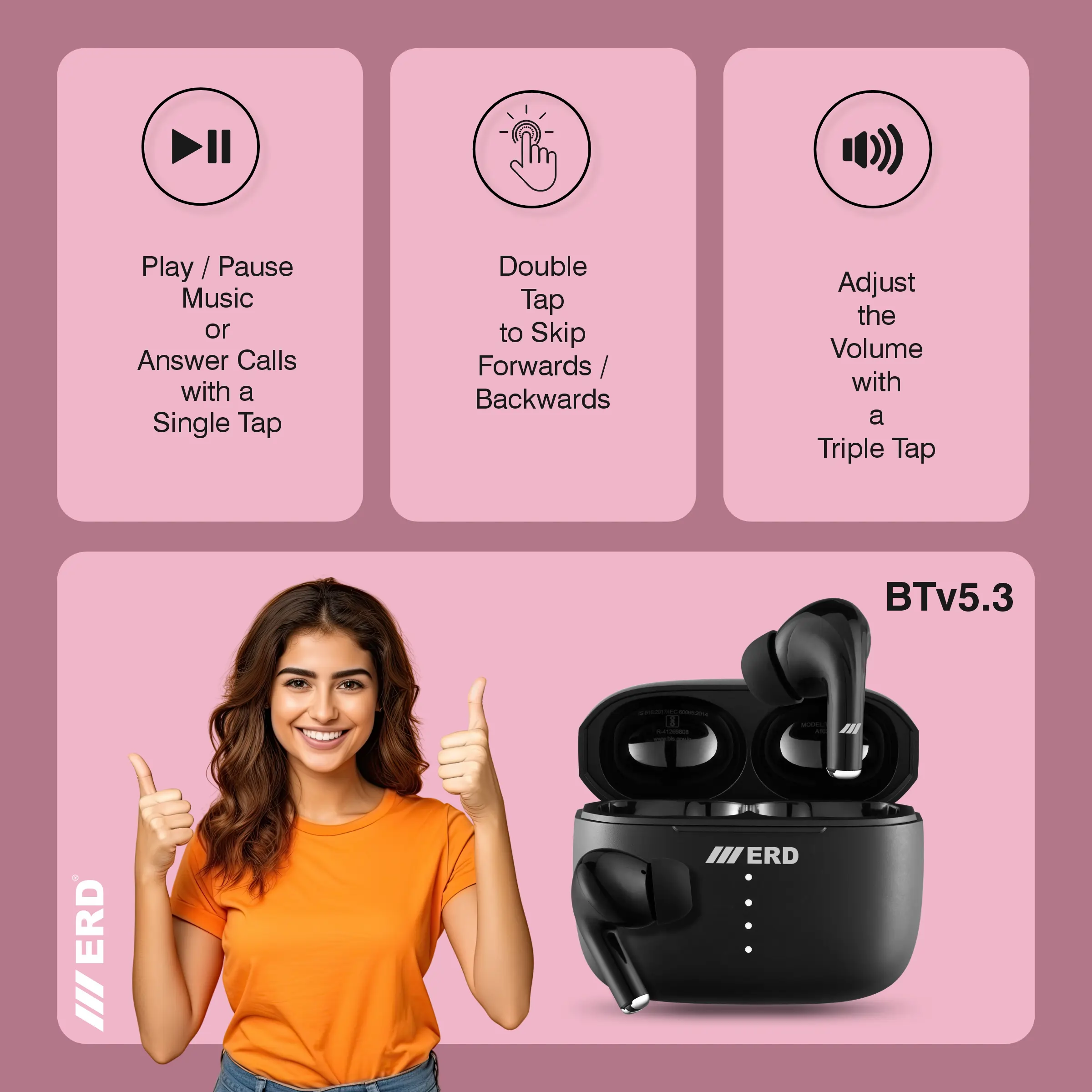 ERD TWS-18 Wireless Earbuds - Image 13
