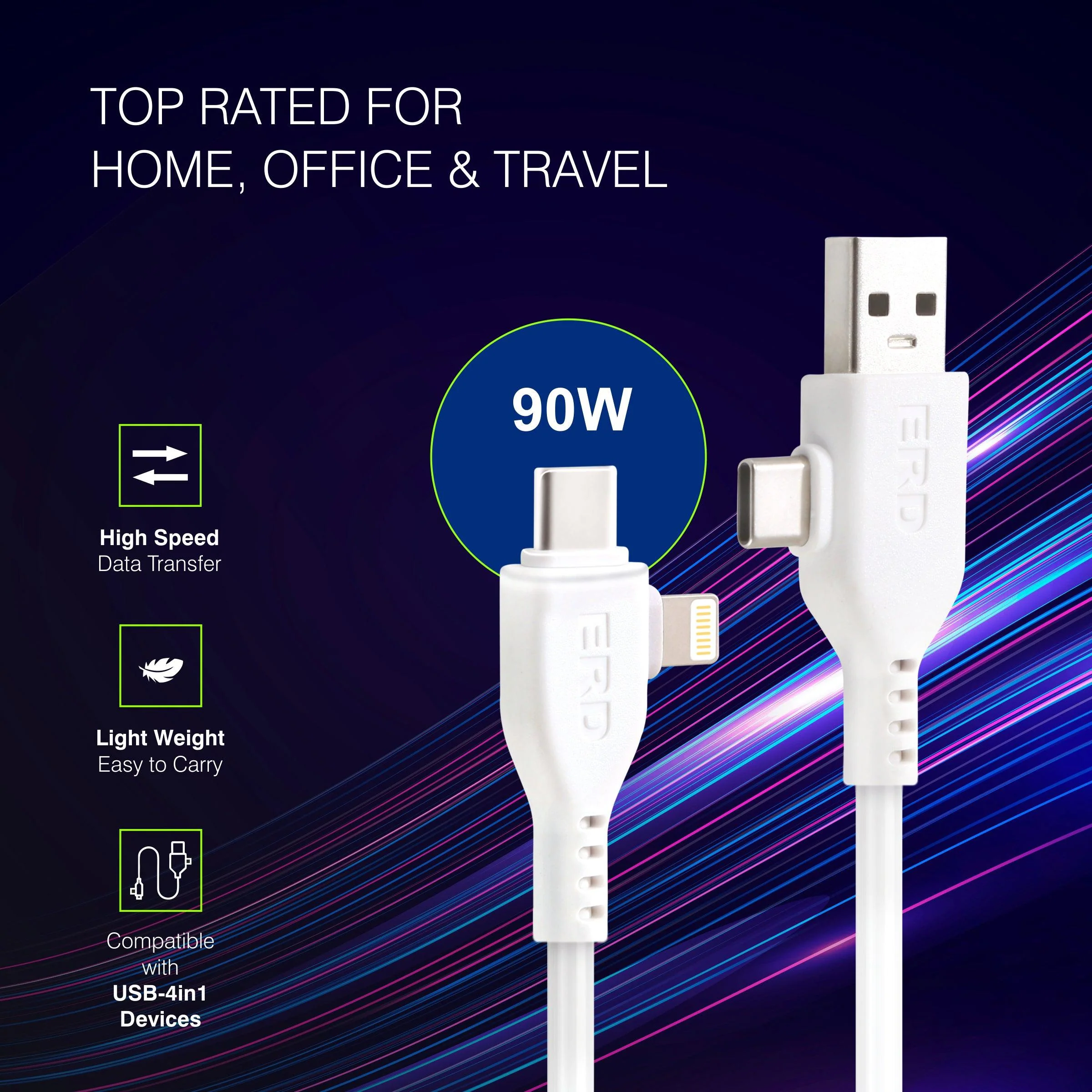 ERD UC-101 Multi (4in1) Data Cable, 90W - Image 6