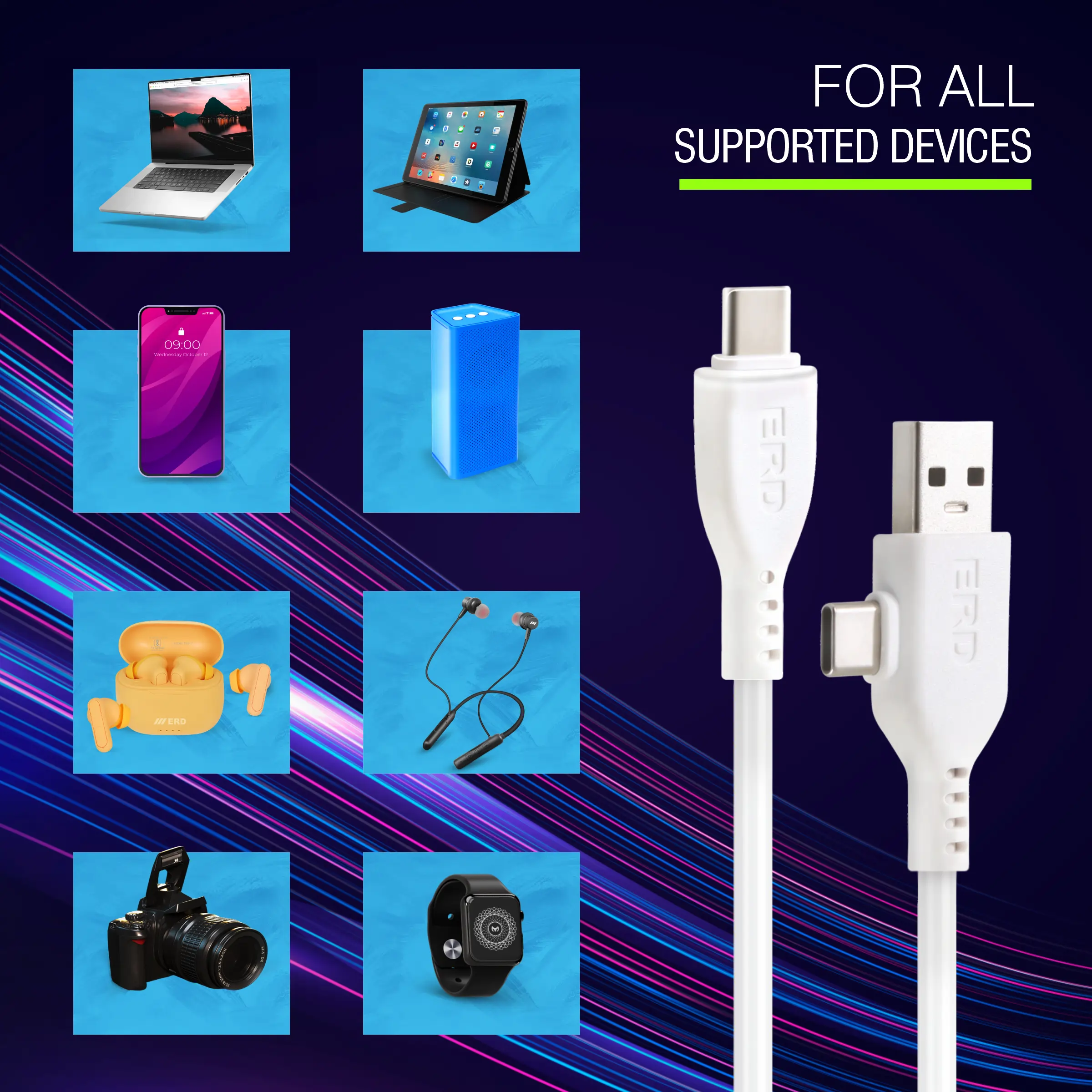 ERD UC-102 Multi (2in1) Data Cable, 90W - Image 8