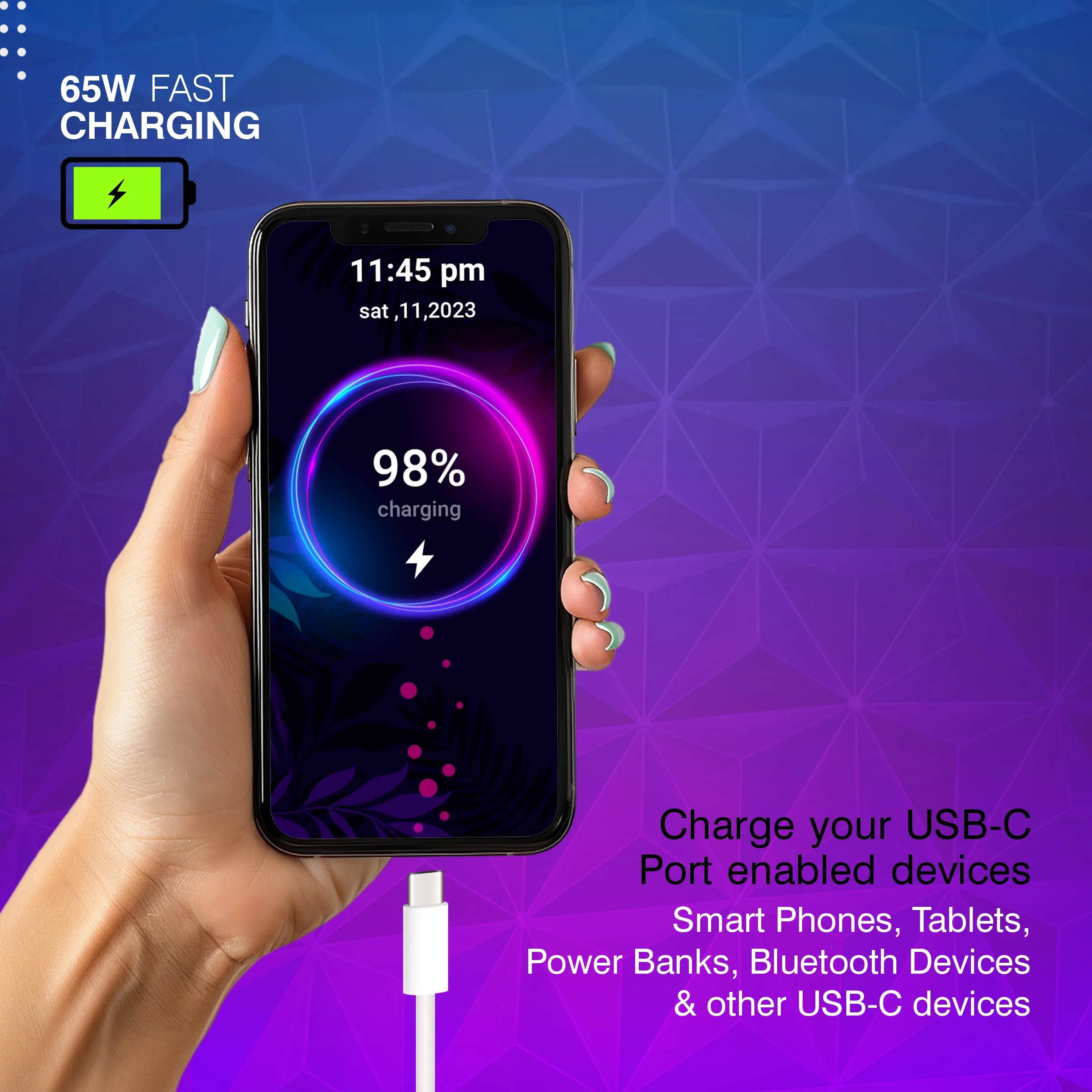 ERD UC-302 USB-C Data Cable-65W - Image 5