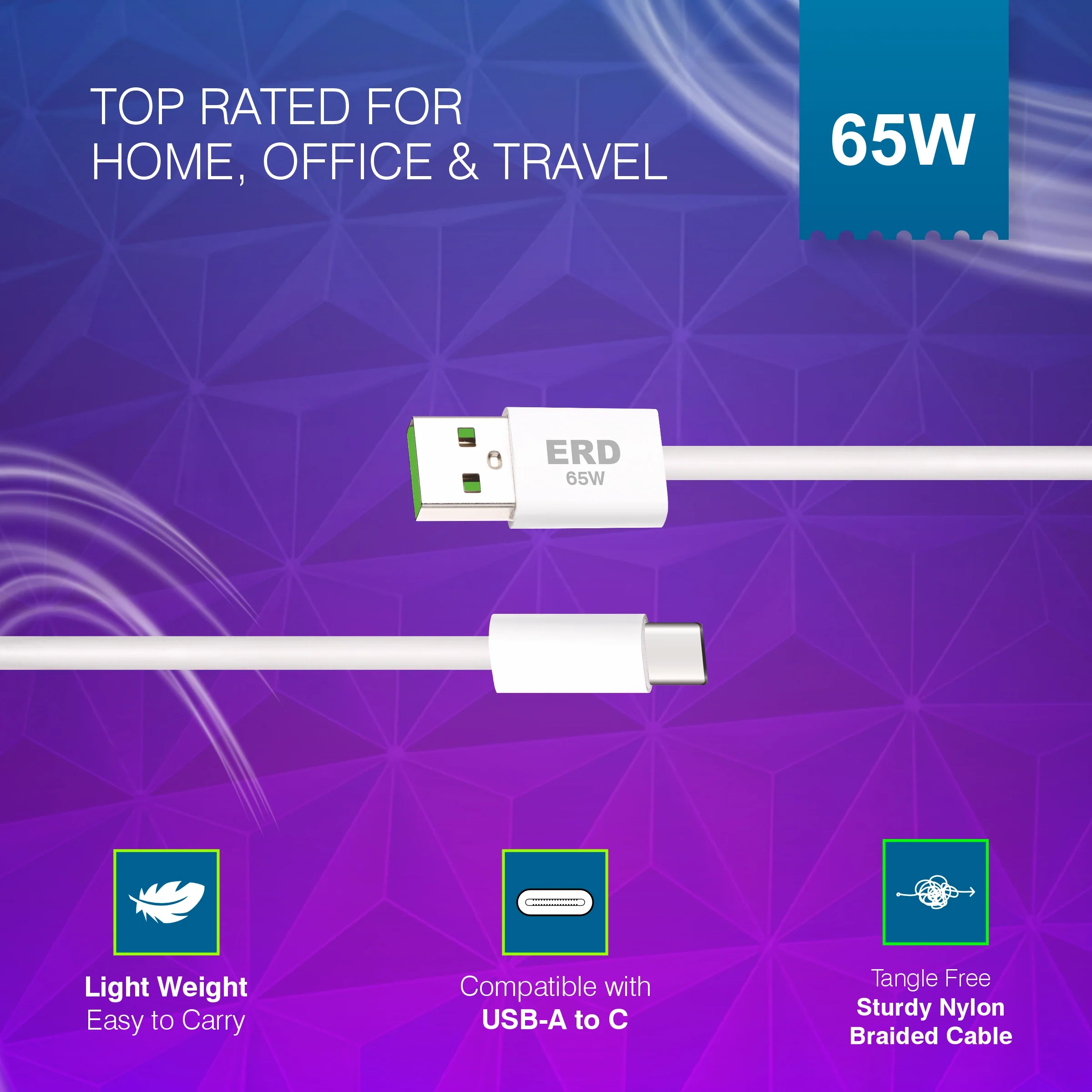 ERD UC-302 USB-C Data Cable-65W - Image 6