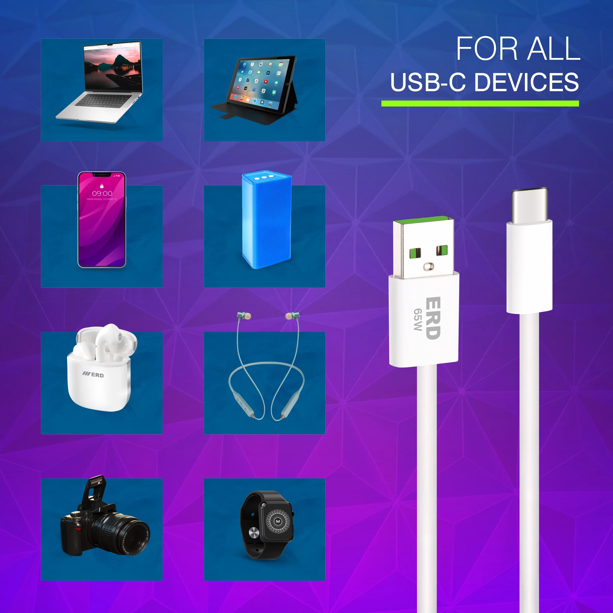 ERD UC-302 USB-C Data Cable-65W - Image 7