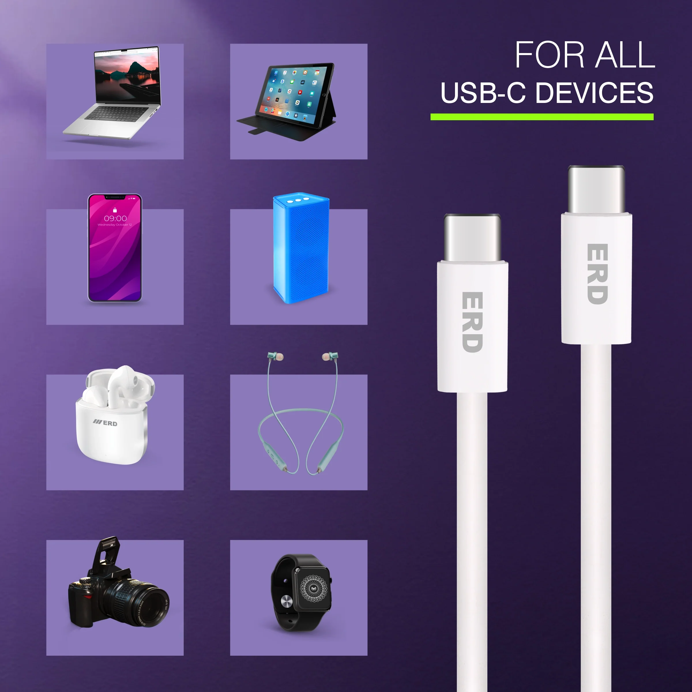 ERD UC-304 USB-C TO C Solid Casing Data Cable, 2 Meter, 65W - Image 7