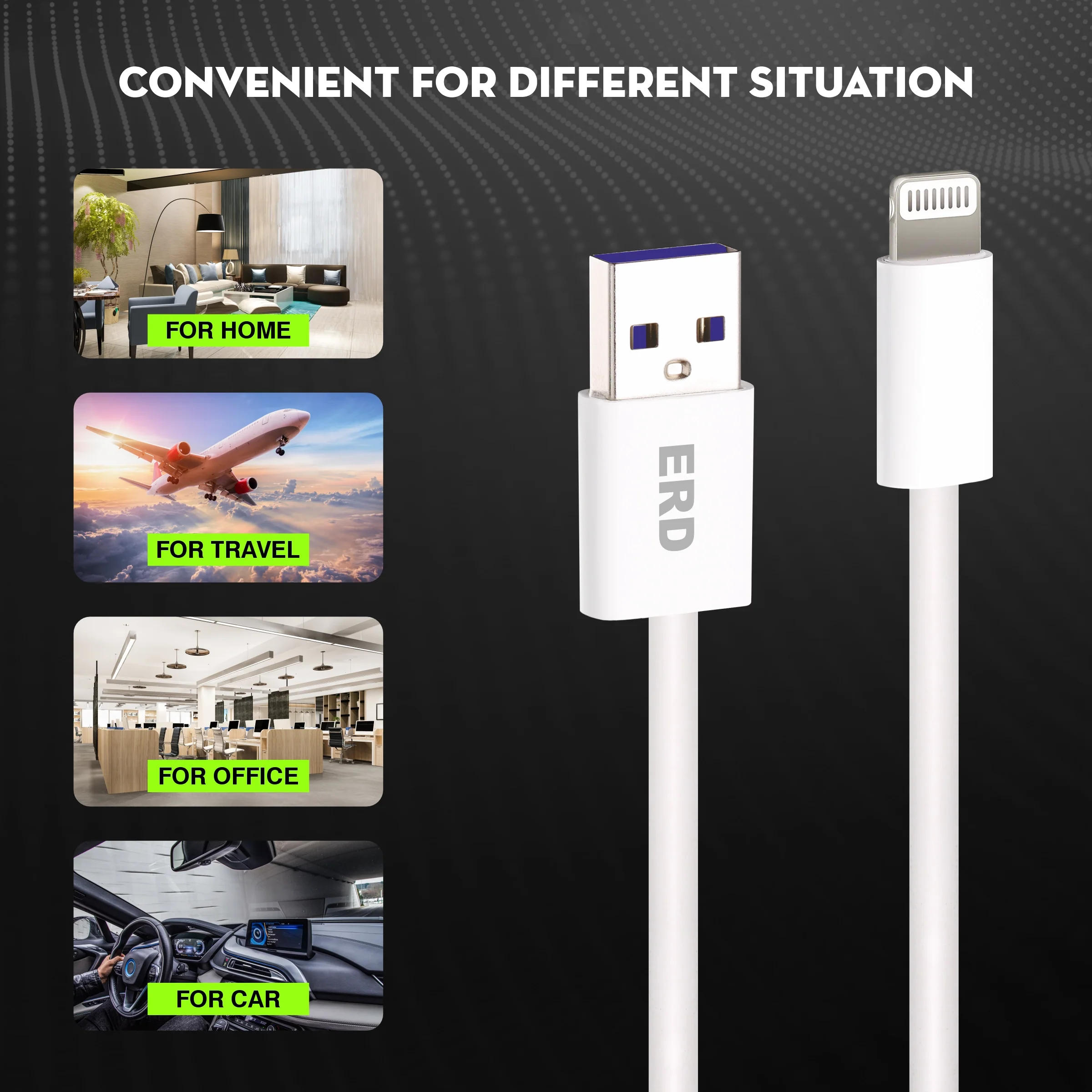 ERD UC-305 USB-A to Lightning Solid Casing Data Cable, 25W - Image 6