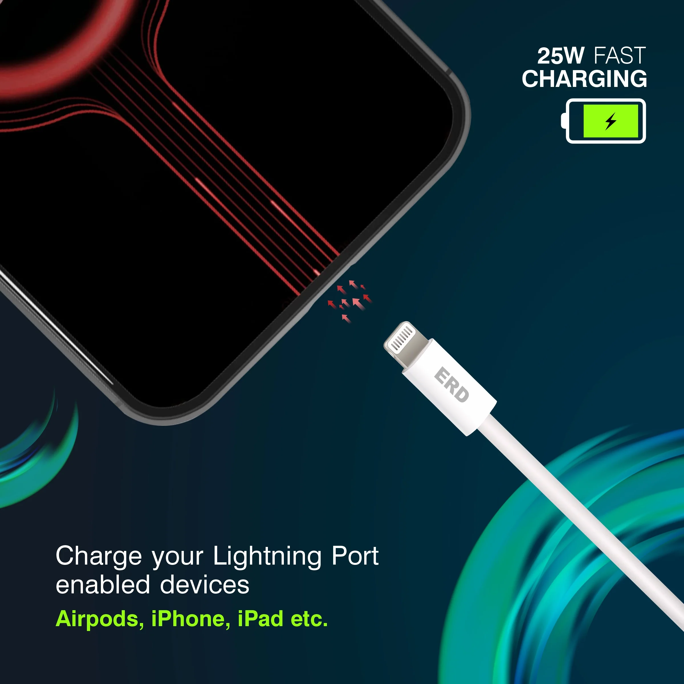 ERD UC-306 USB-C TO Lightning Solid Casing Data Cable, 25W - Image 5