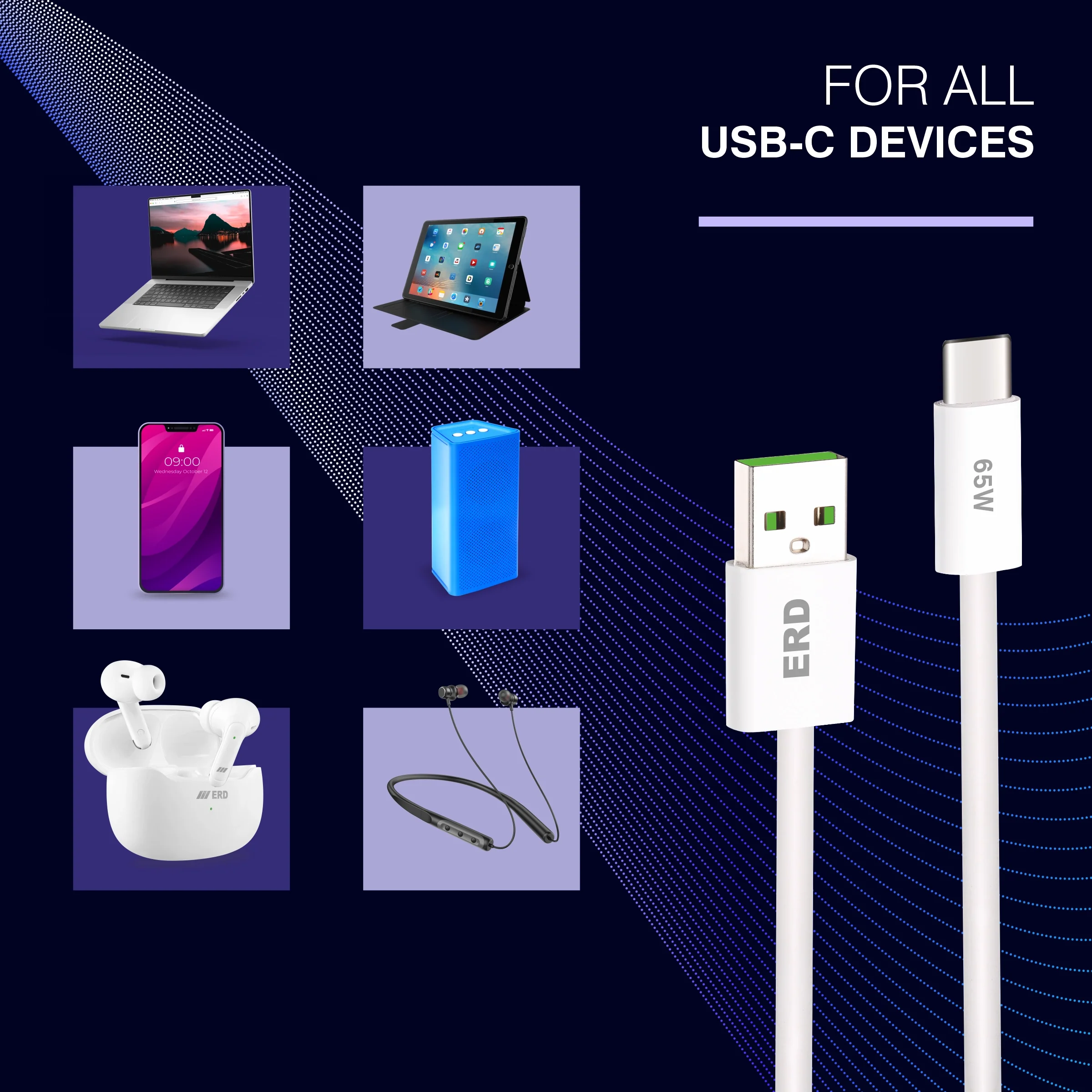 ERD UC-361 USB-A TO C Solid Casing Data Cable, 65W - Image 7