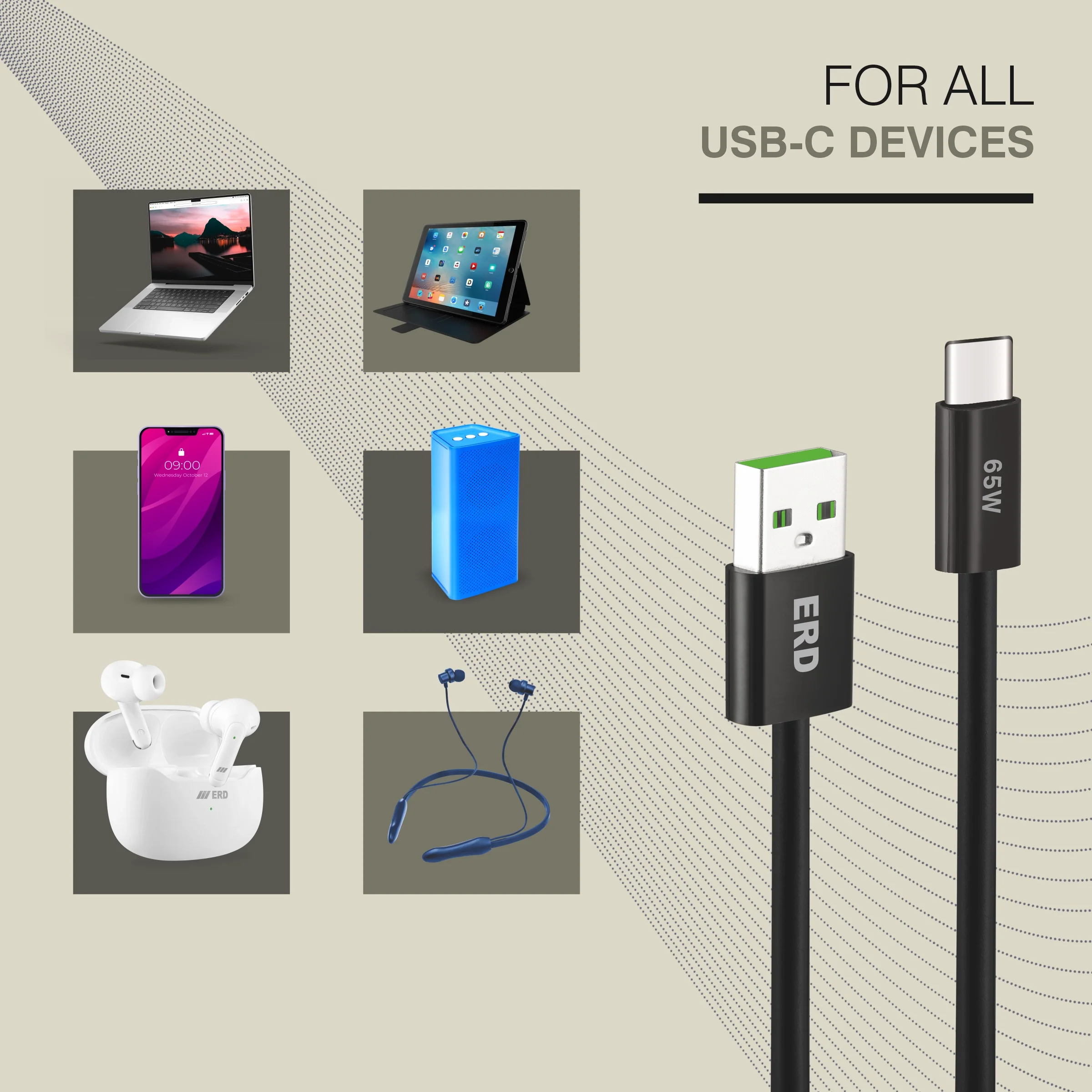 ERD UC-362 USB-A TO C Solid Casing Data Cable, 65W - Image 7