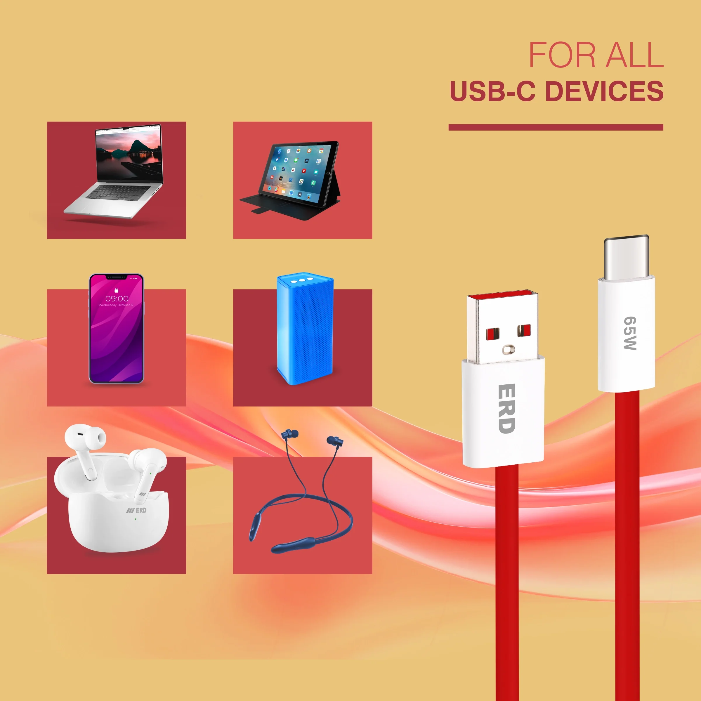 ERD UC-363 USB-A to C Data Cable, 65W - Image 7