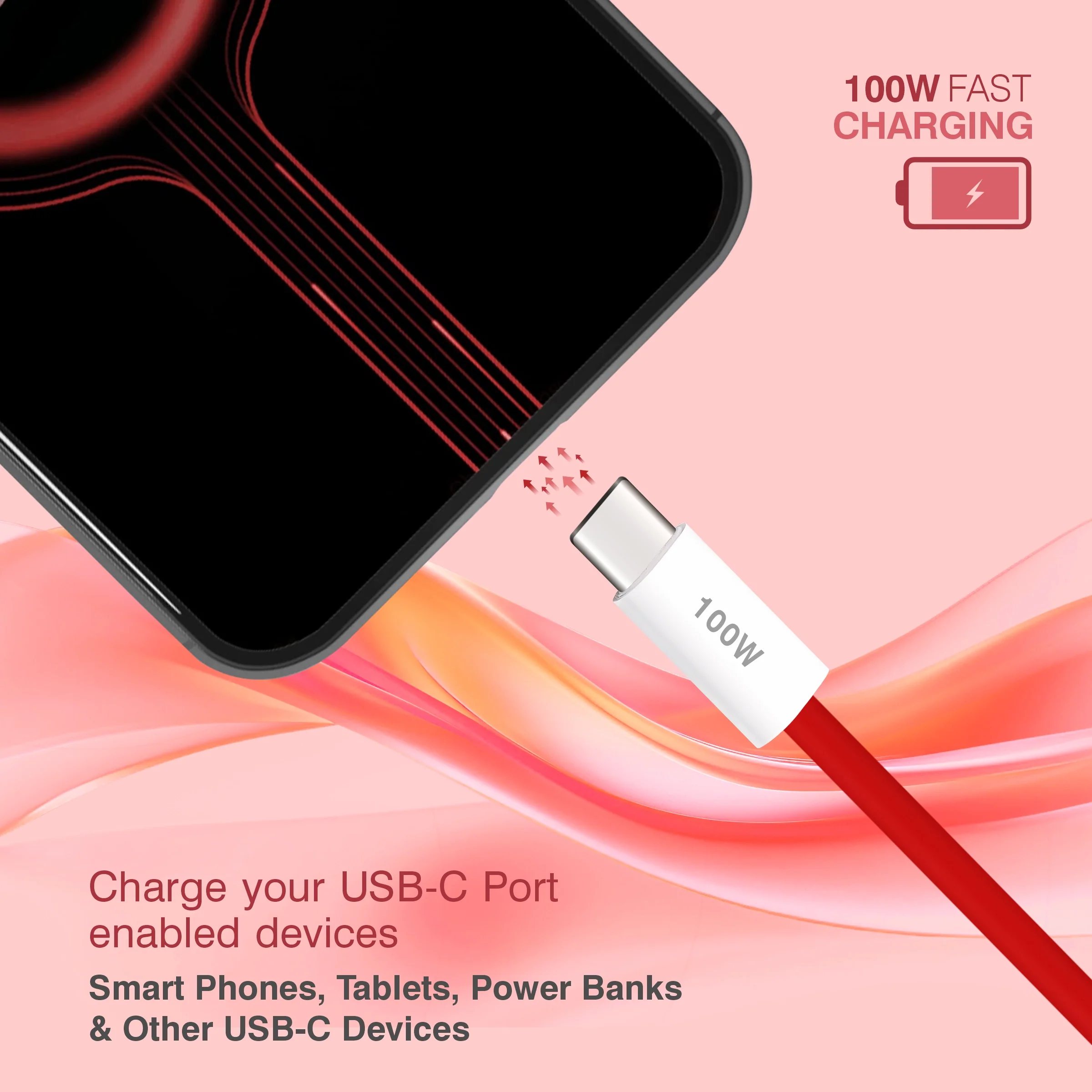 ERD UC-366 USB-A TO C Solid Casing Data Cable, 100W - Image 5