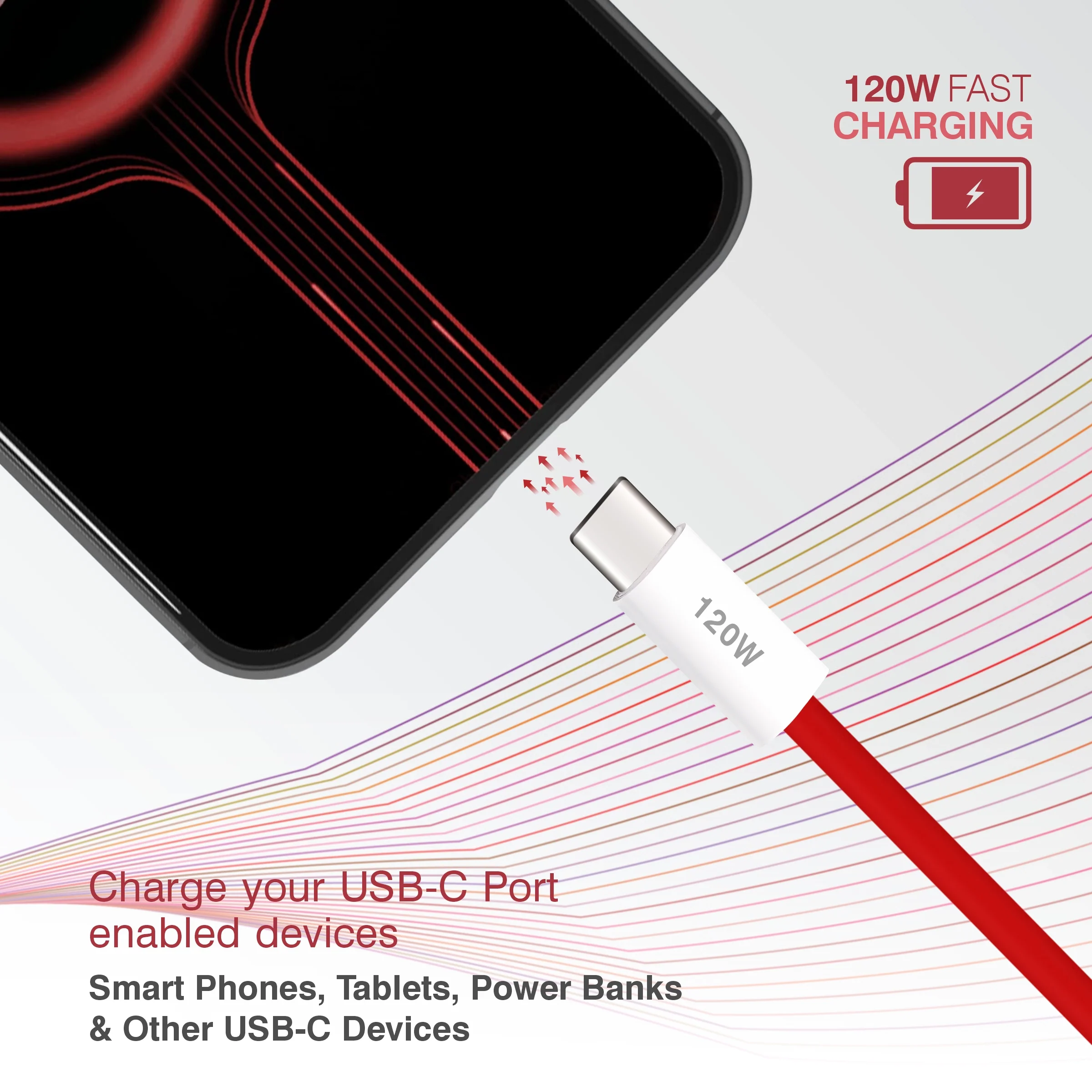 ERD UC-368 USB-A TO C Solid Casing Smart Data Cable, 120W - Image 5