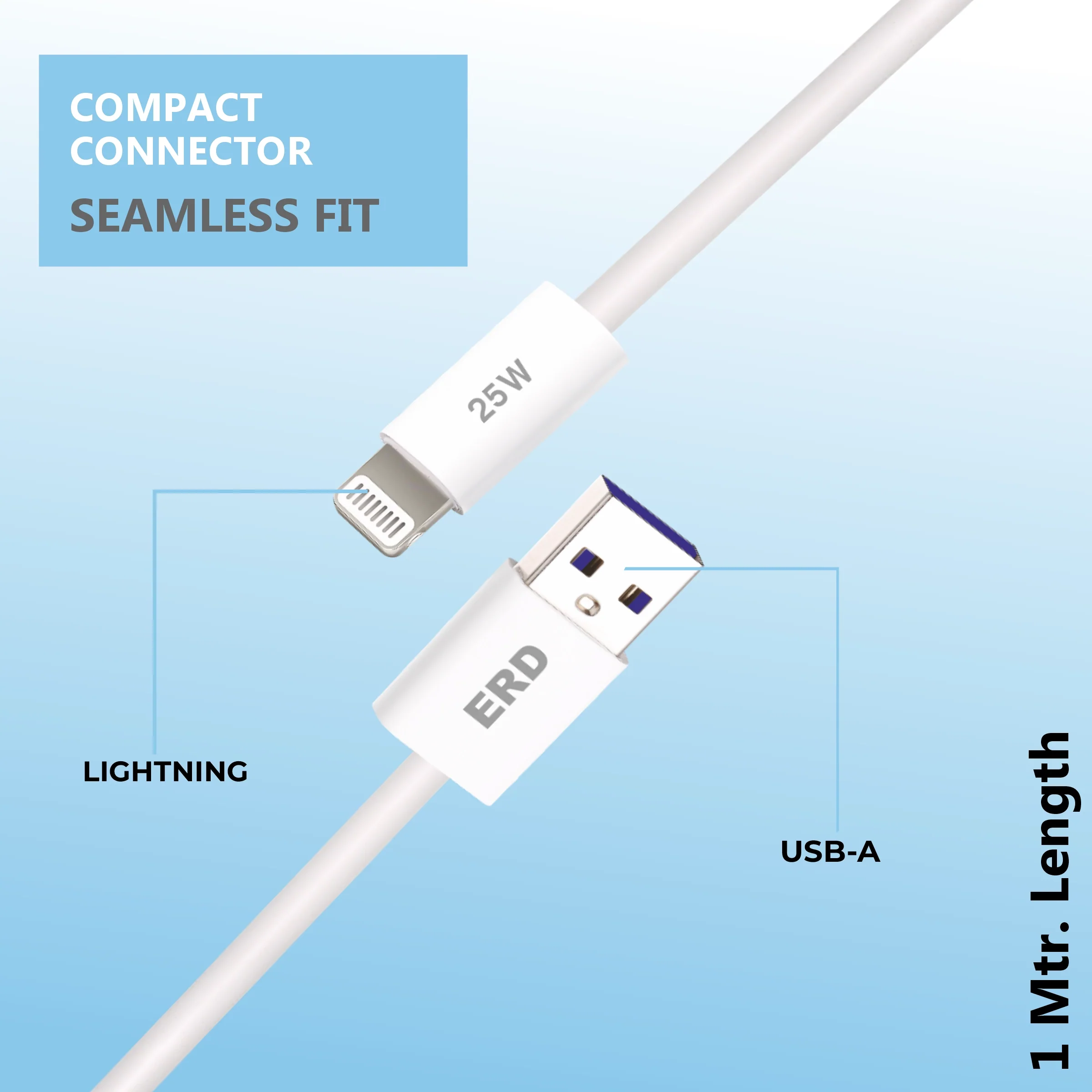 ERD UC-369 USB-A TO Lightning Solid Casing Data Cable, 25W - Image 4