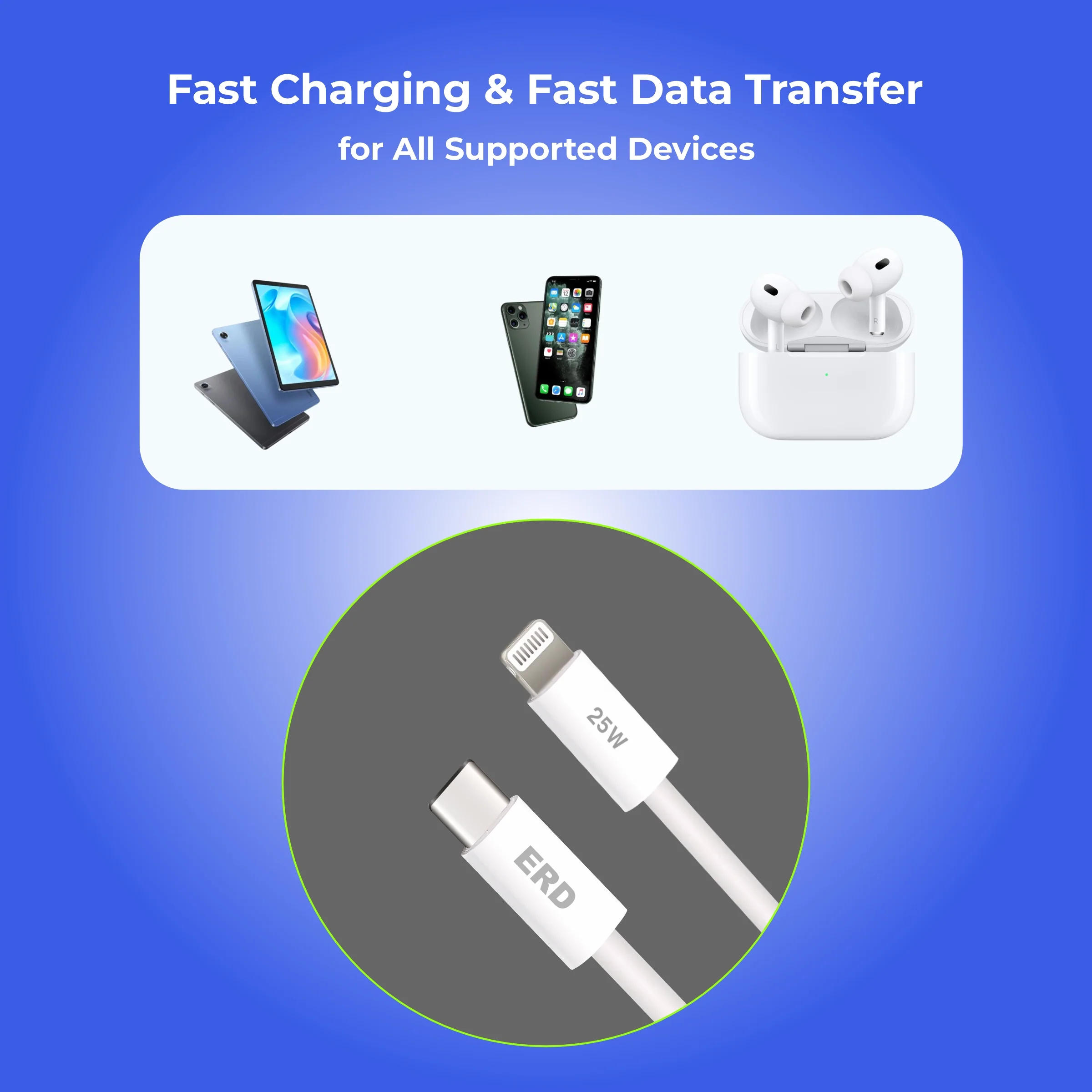 ERD UC-370 USB-C TO Lightning Solid Casing Data Cable, 25W - Image 6
