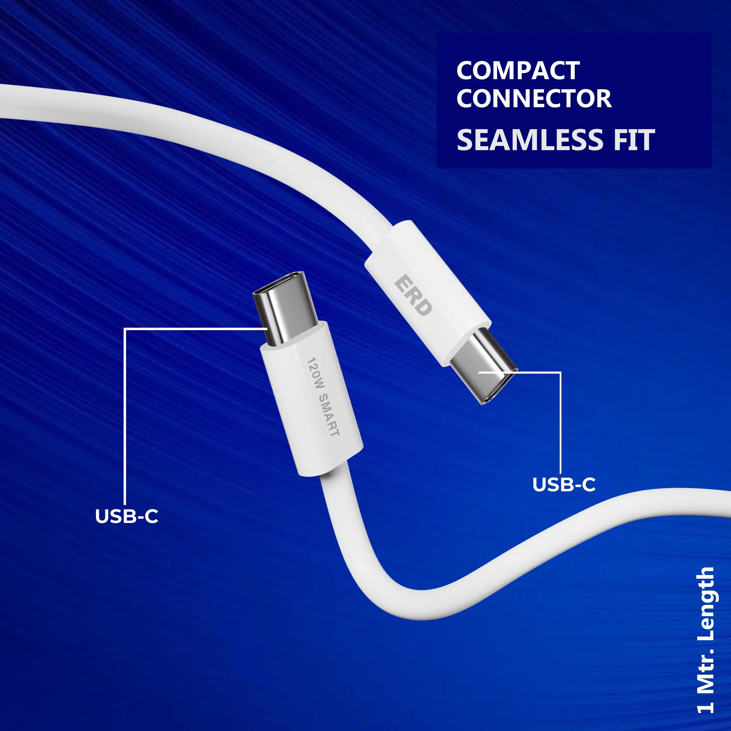 ERD UC-376 USB-C TO C Solid Casing Smart Data Cable, 120W - Image 3